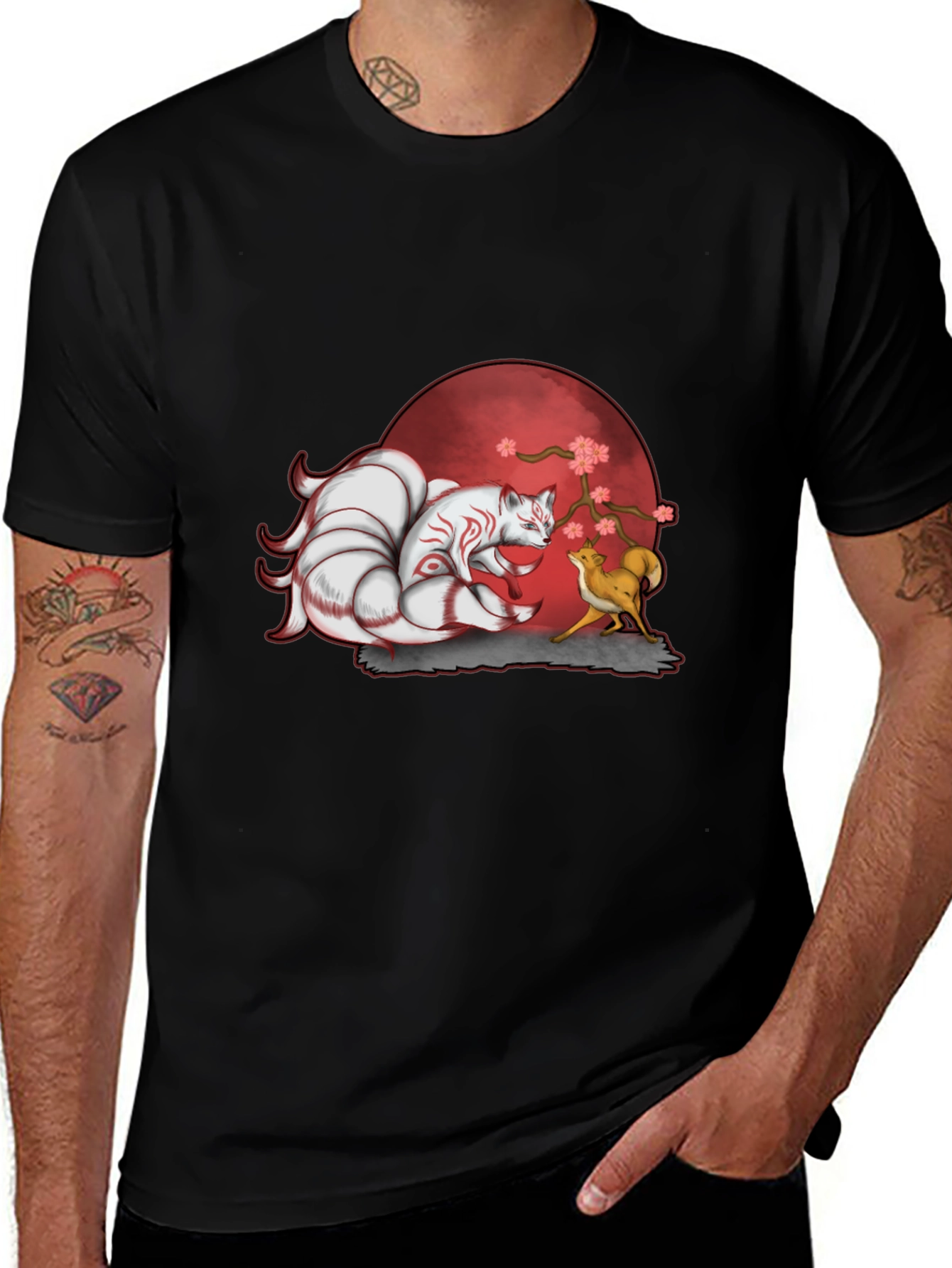 Variant 22 of Nine-Tailed Fox Graphic Tee - Anime Style
