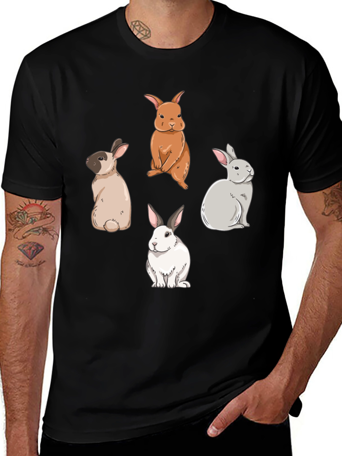 Variant 3 of Cute Rabbits Graphic T-Shirt