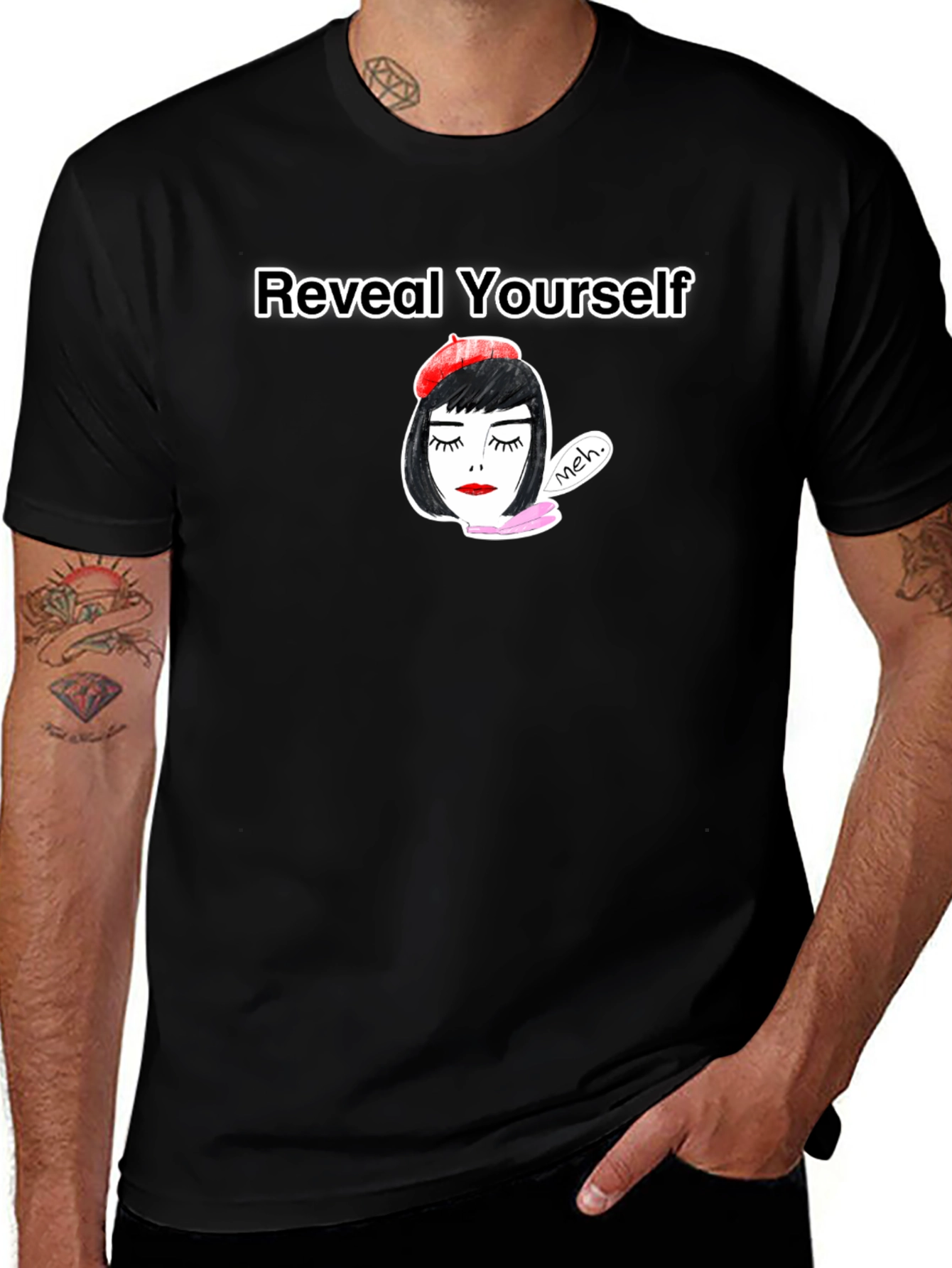 Variant 12 of Reveal Yourself Tee: Chic Parisian Design