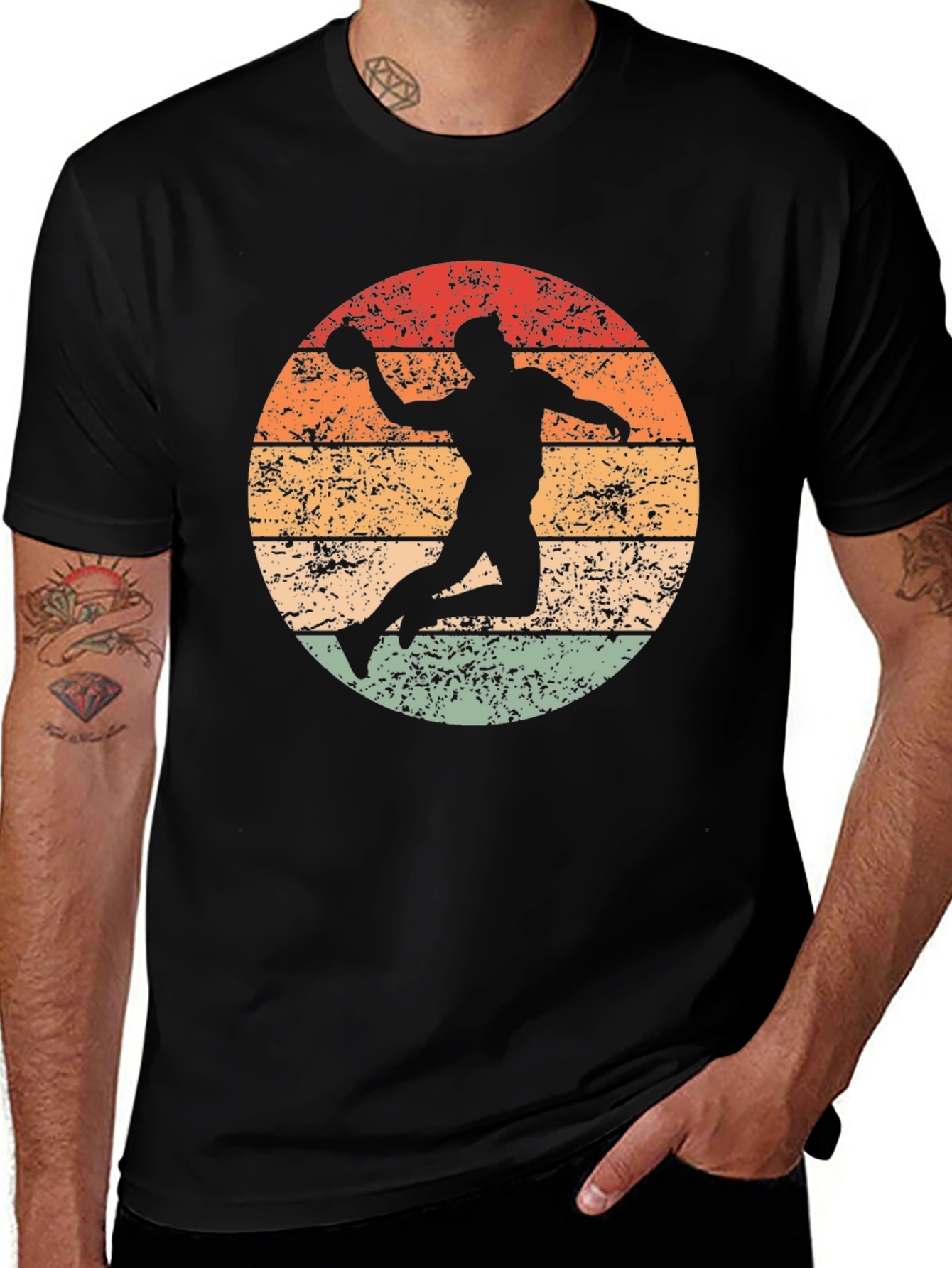 Variant 28 of Retro Handball Player Graphic T-Shirt