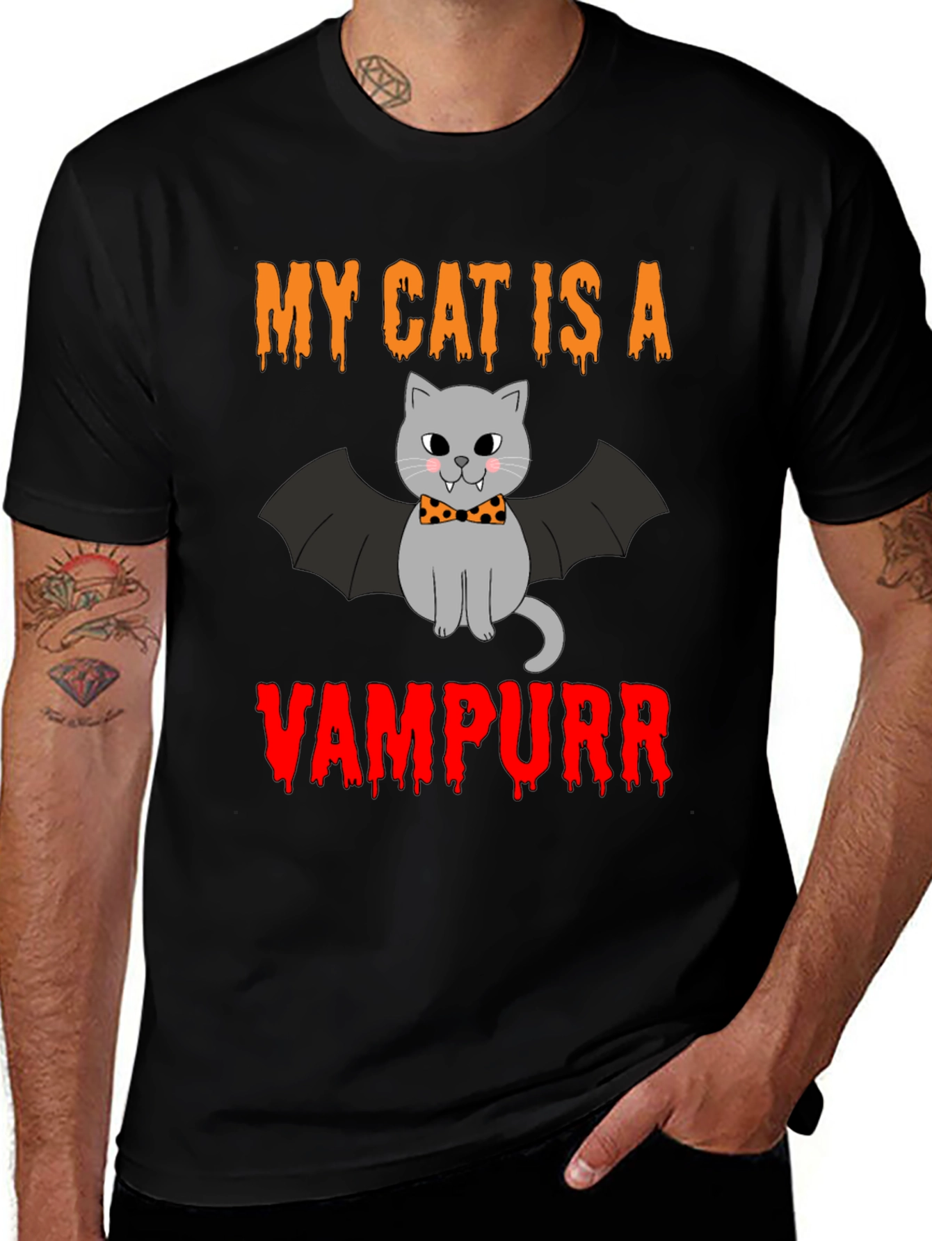 Variant 17 of Vampurrr Cat T-Shirt - Halloween Edition
