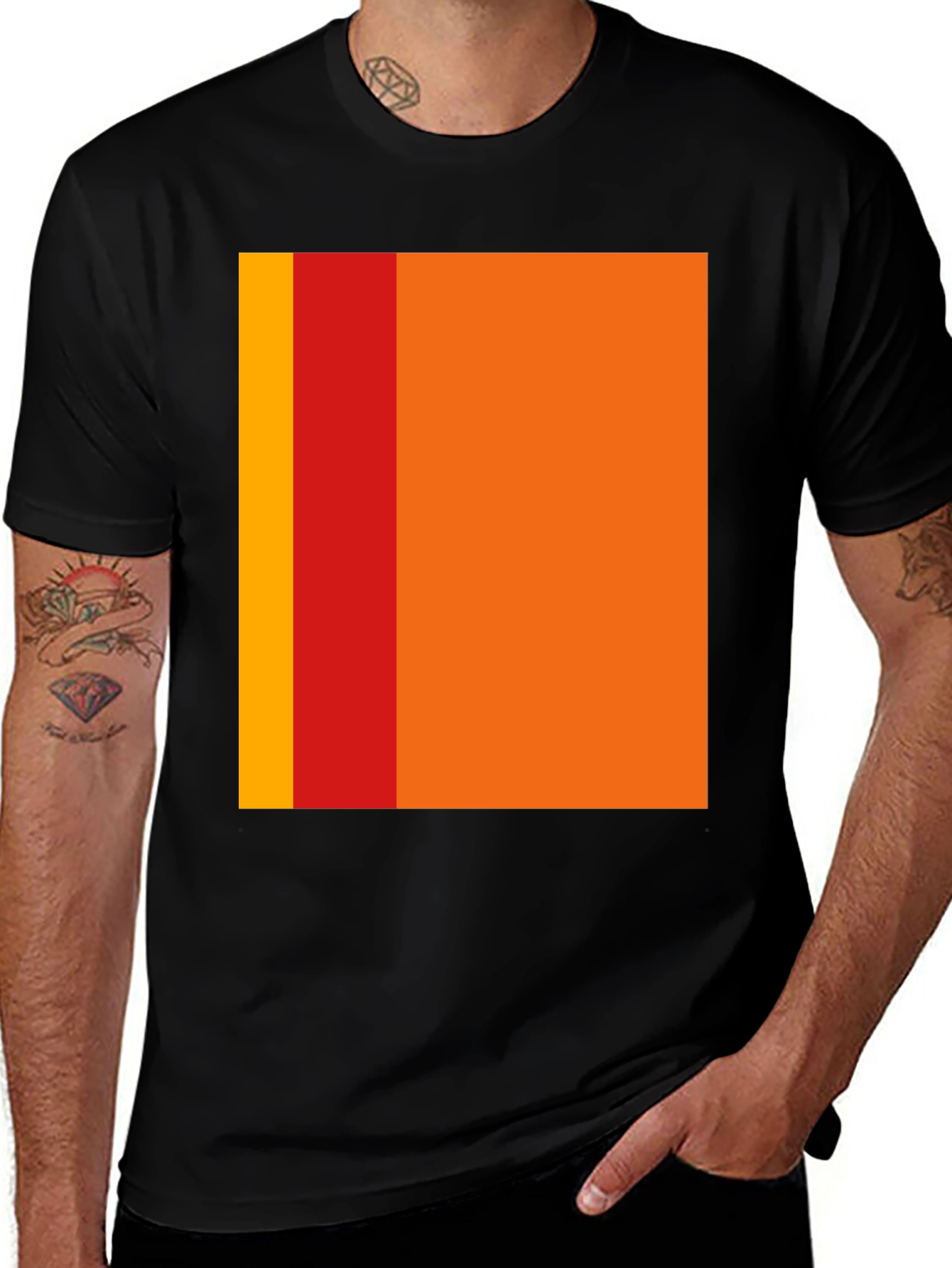 Variant 21 of Color Block T-Shirt - Modern Geometric Design
