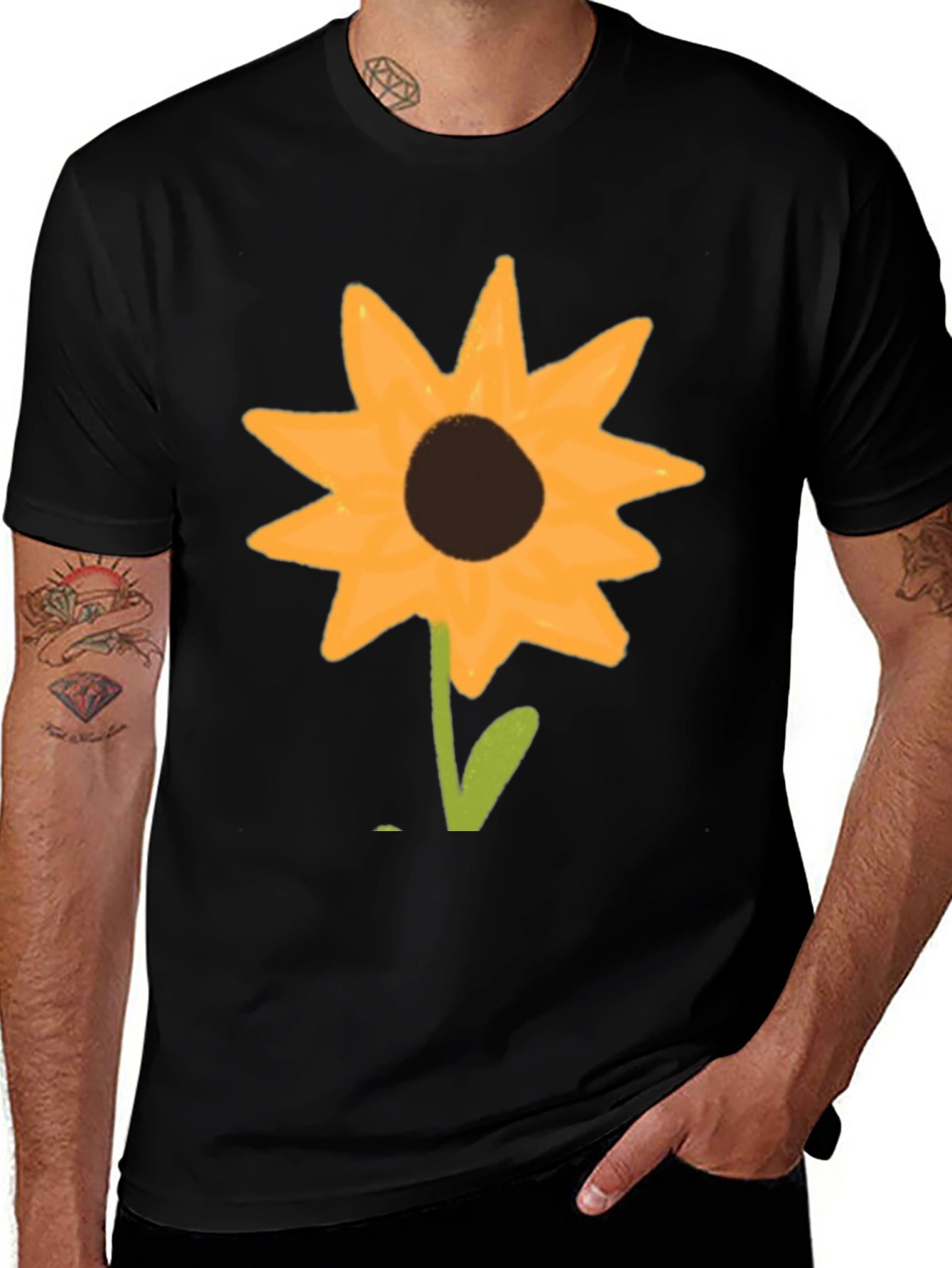 Variant 22 of Sunflower Graphic Black T-Shirt - Casual Style