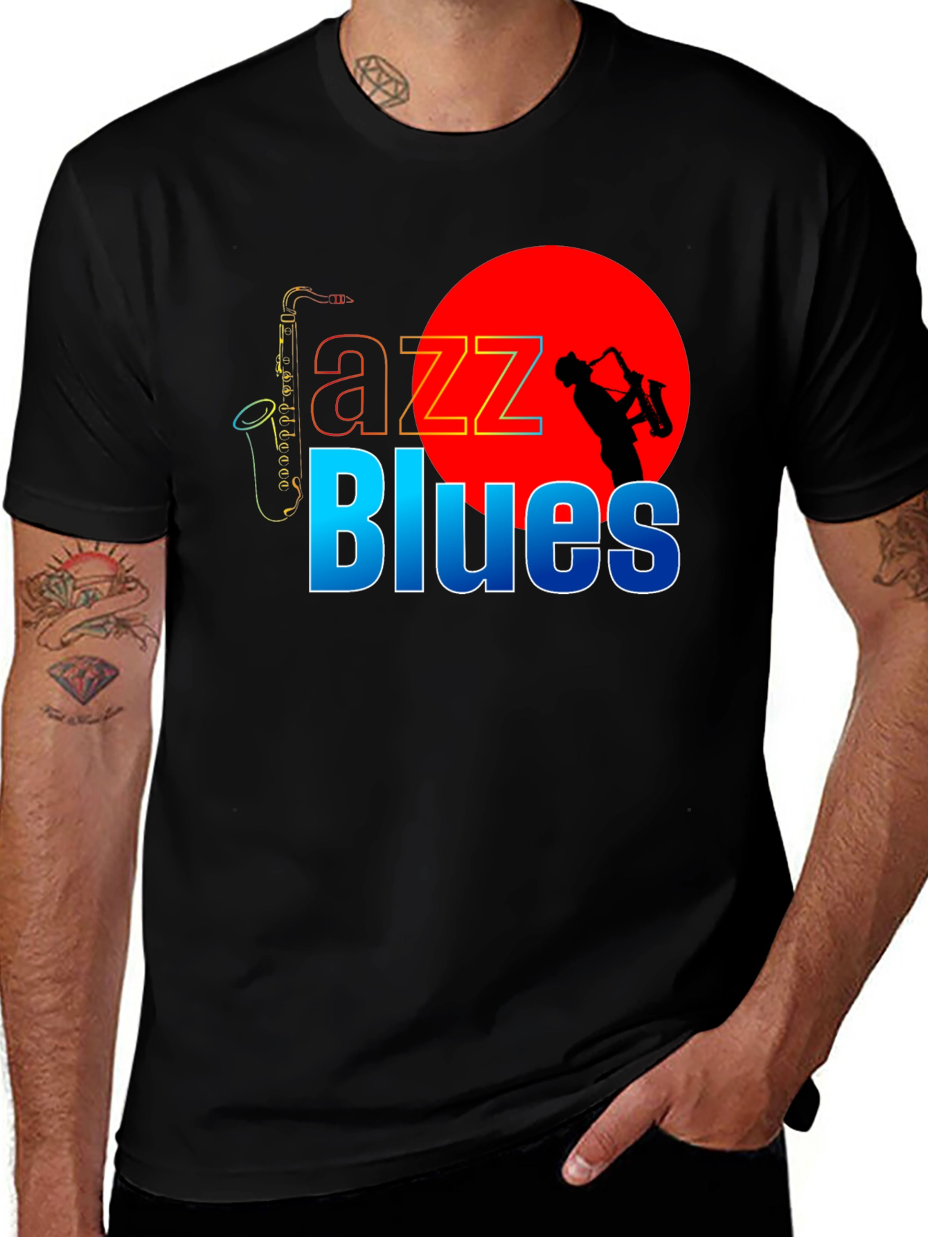 Jazz Blues Graphic Tee - Black