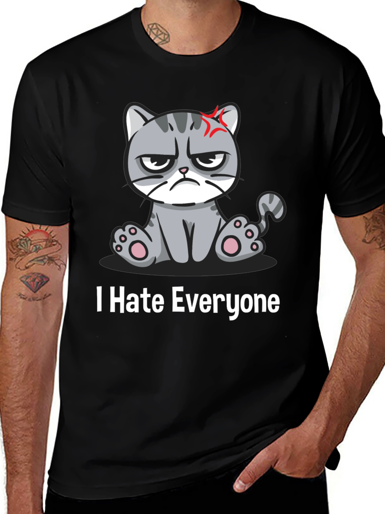 Grumpy Cat "I Hate Everyone" Black T-Shirt