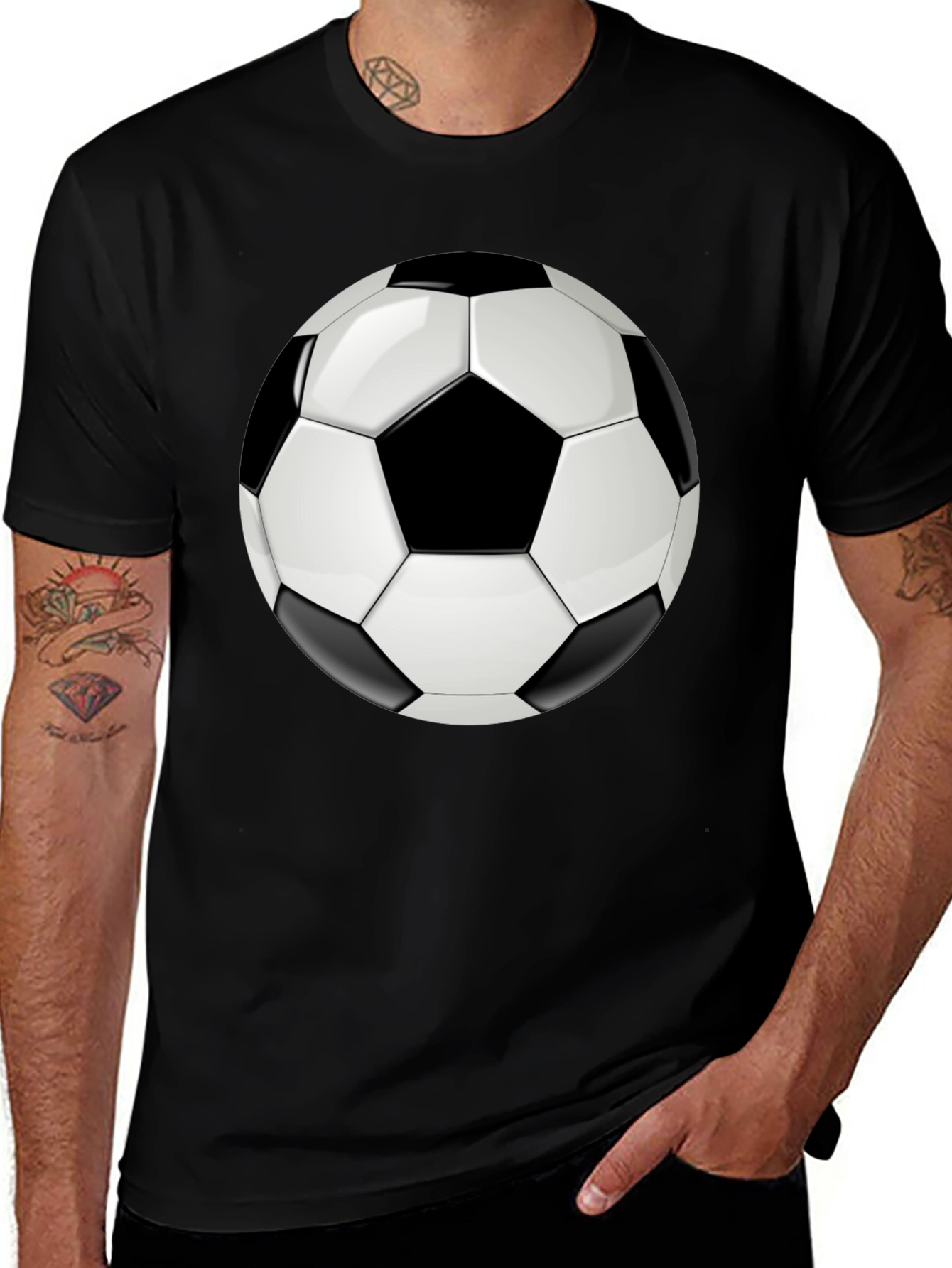 Variant 17 of Soccer Ball Graphic T-Shirt - Black