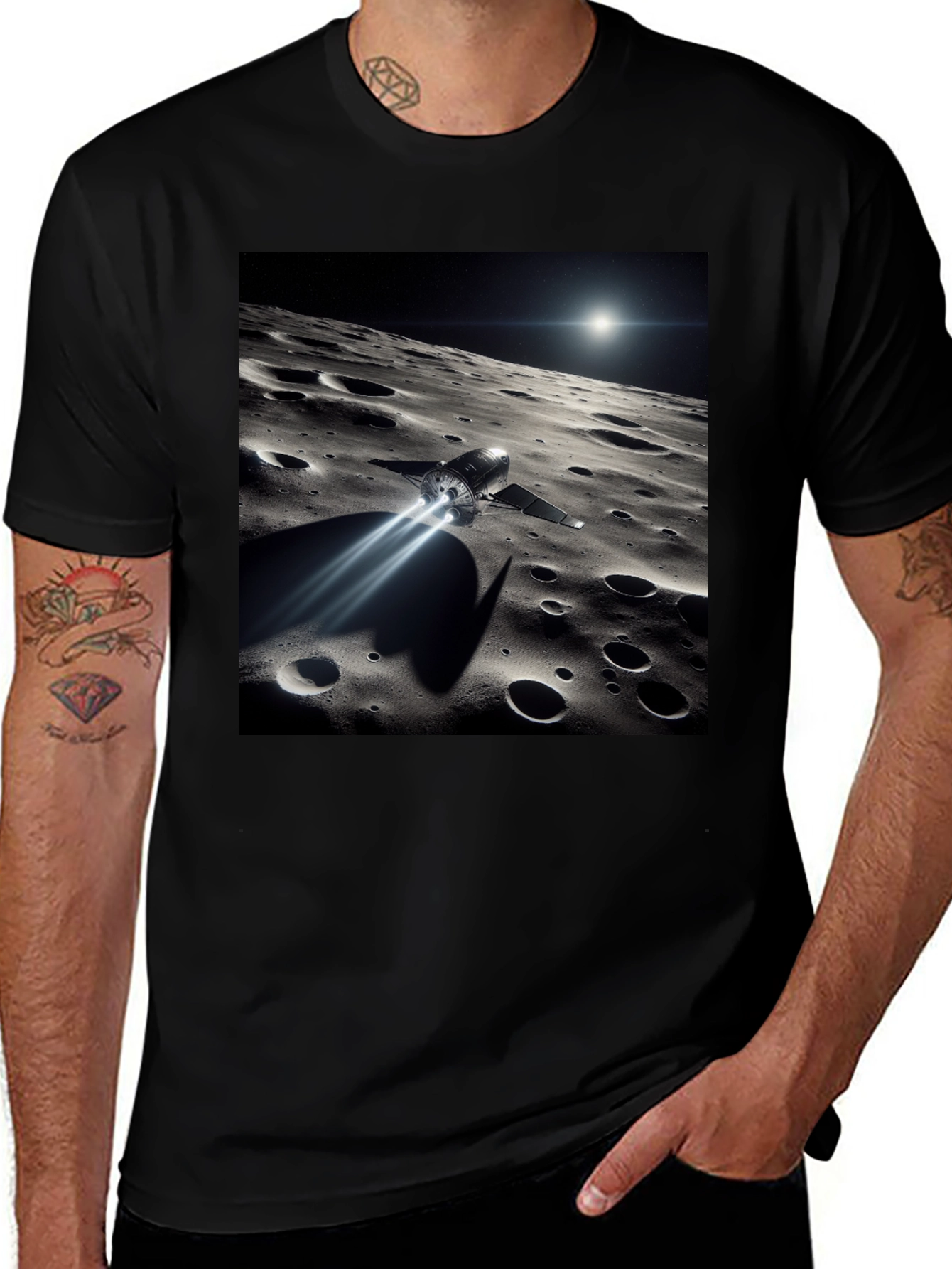 Moon Landing Graphic Tee - Black