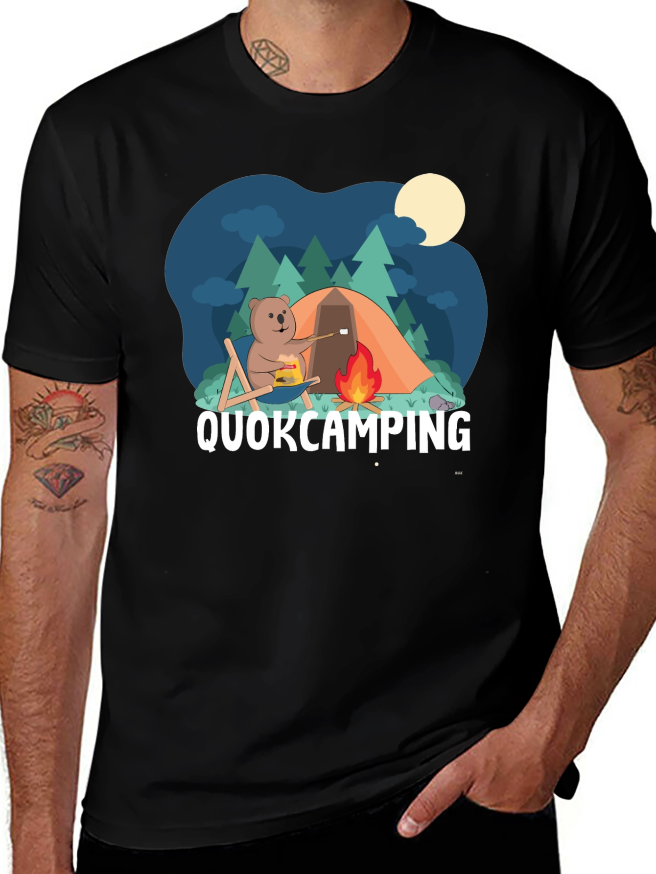 Variant 8 of QuokCamping Black T-Shirt