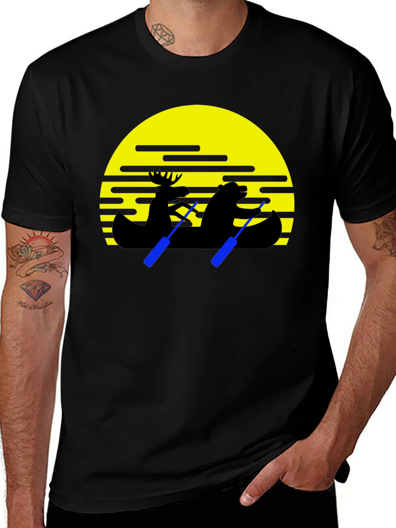 Variant 28 of Moose & Bear Canoe Ride Graphic T-Shirt