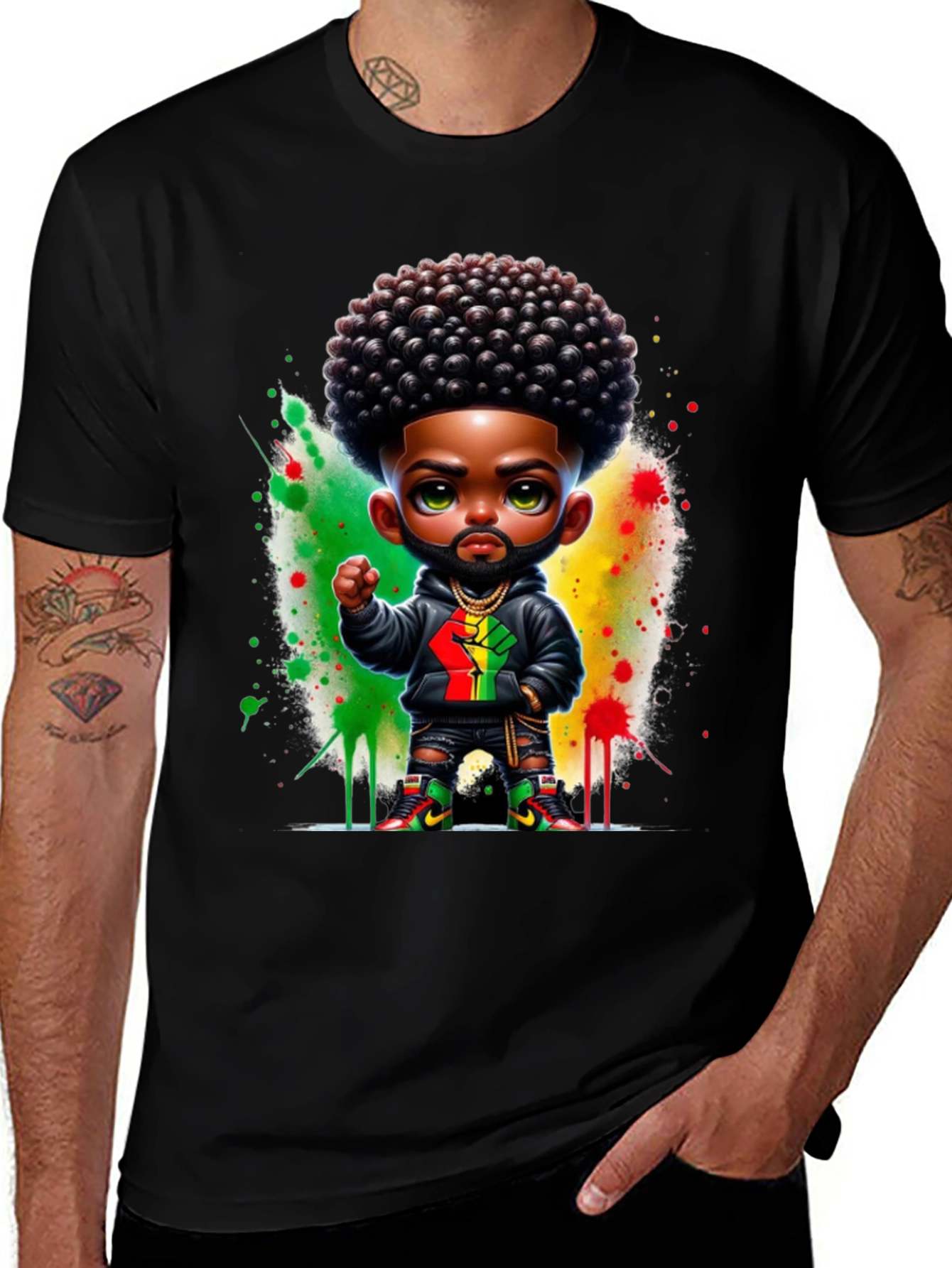 Variant 14 of Afro Black Fist Power Tee