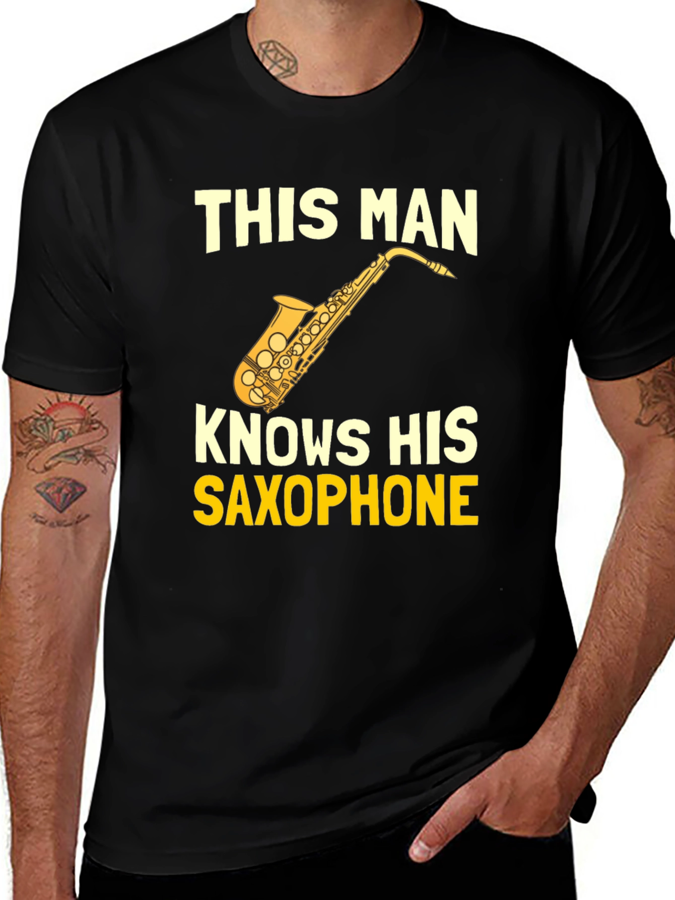 Variant 27 of Saxophone Enthusiast Graphic T-Shirt - Musician Tee