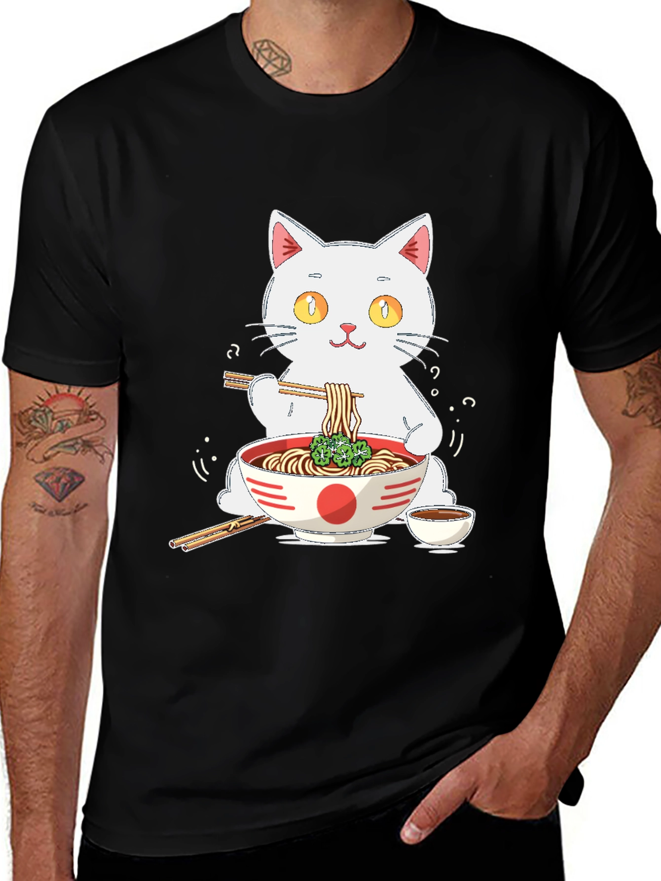 Variant 9 of Cat Ramen T-Shirt - Cute Japanese Foodie Tee