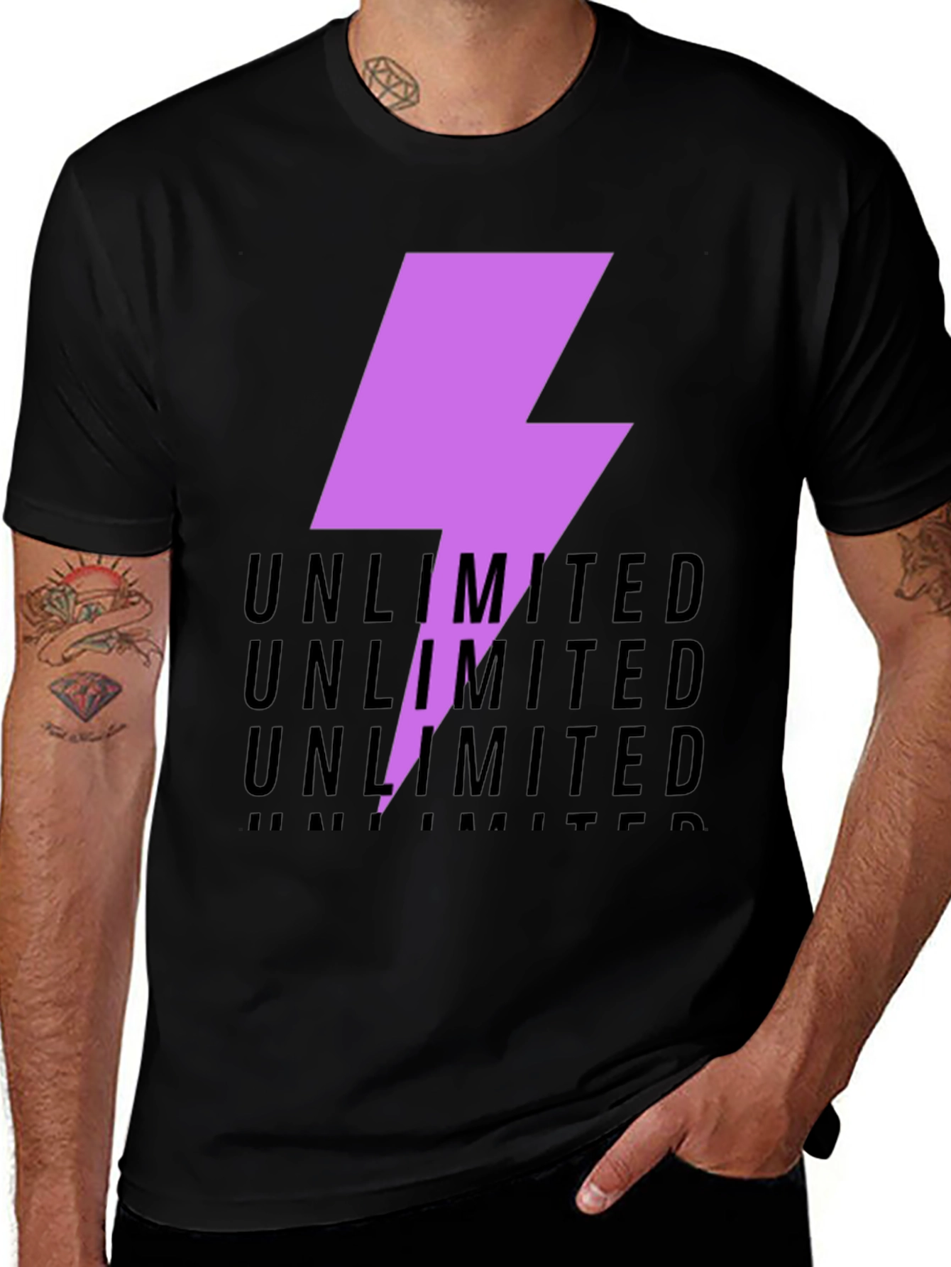 Variant 13 of Unlimited Bolt Tee - Black Graphic T-Shirt