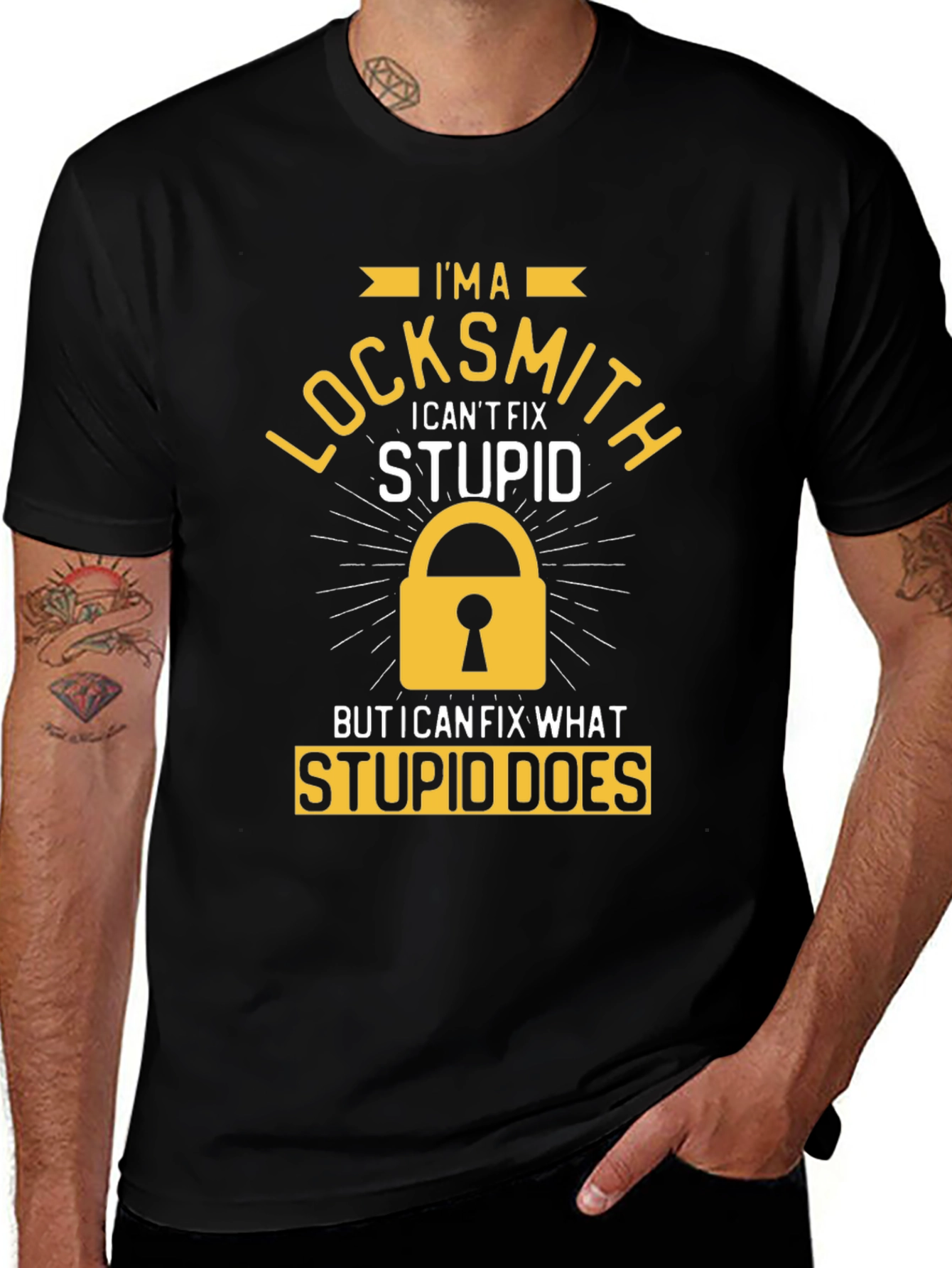 Variant 29 of Locksmith Humor T-Shirt: Fix Stupid Mistakes!