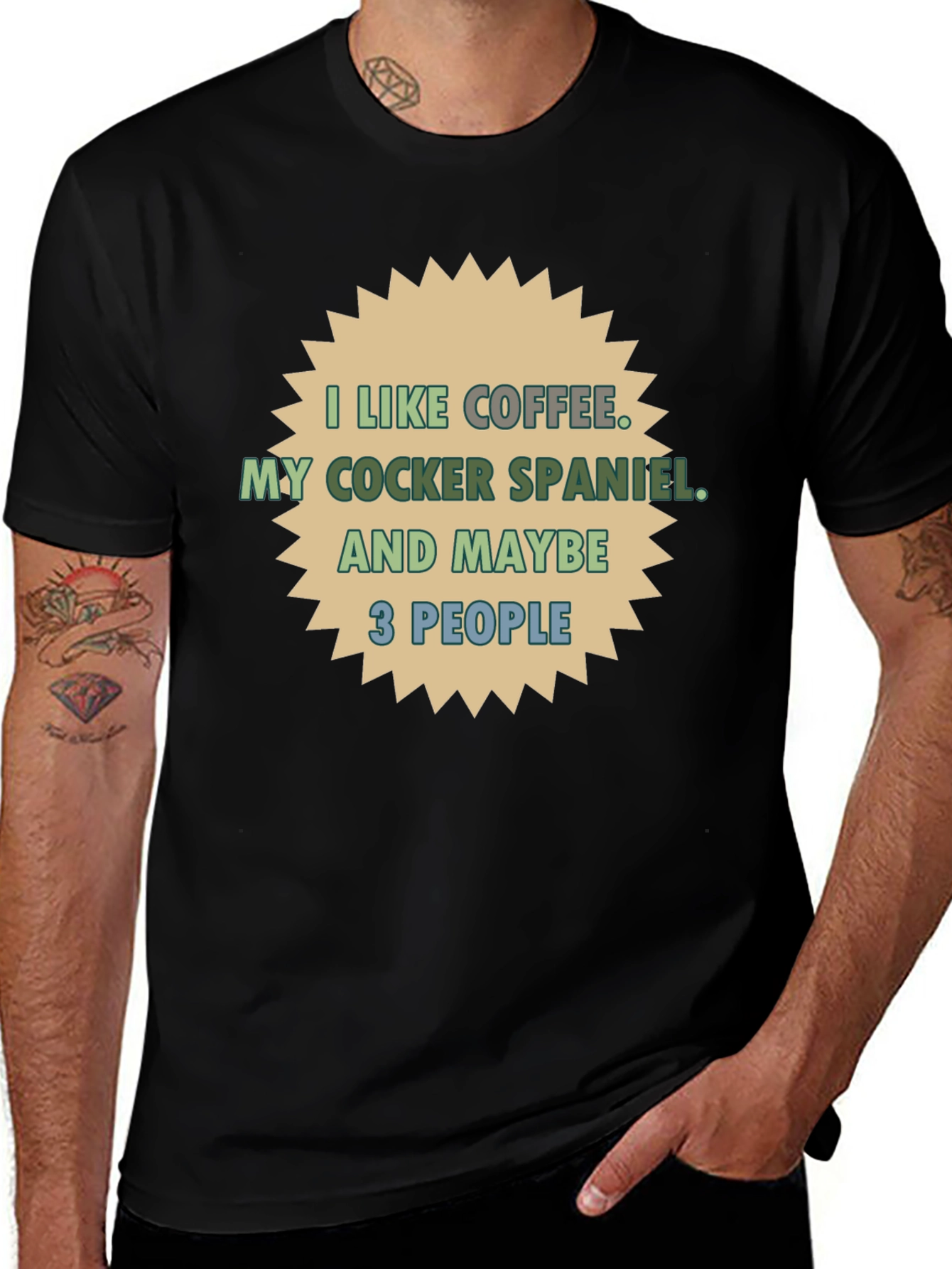 Variant 22 of Coffee & Cocker Spaniel T-Shirt - Novelty Tee