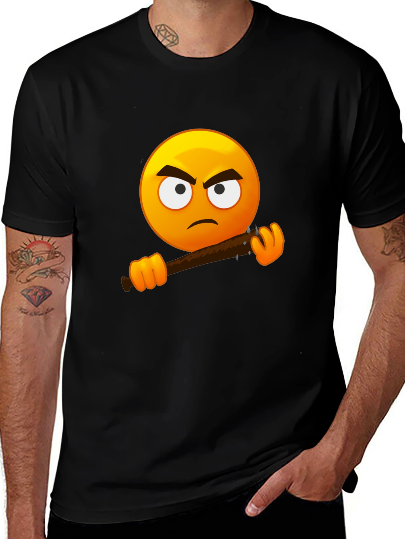 Variant 25 of Angry Emoji Graphic Tee - Black T-Shirt