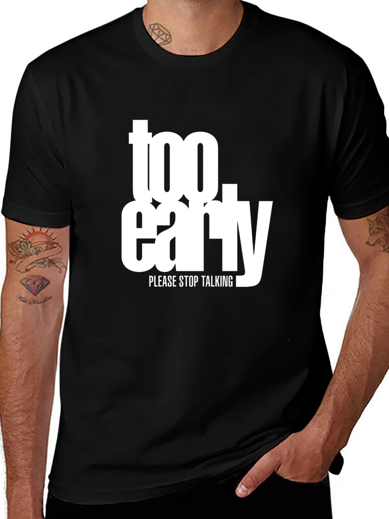 Black Too Early Graphic Tee - Stop Talking, Please! main image