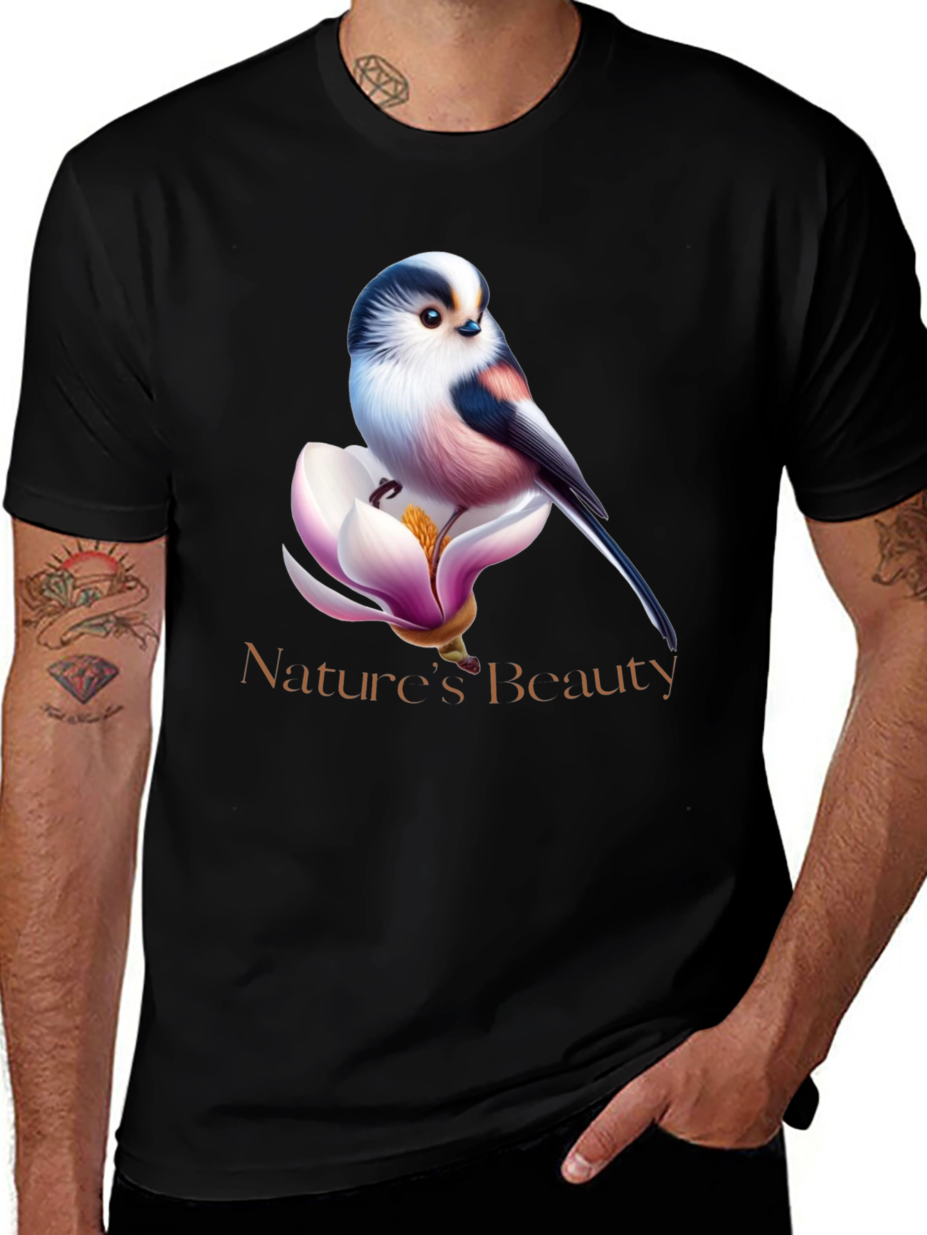 Variant 26 of Nature's Beauty Bird Graphic Tee - Soft Cotton Comfort