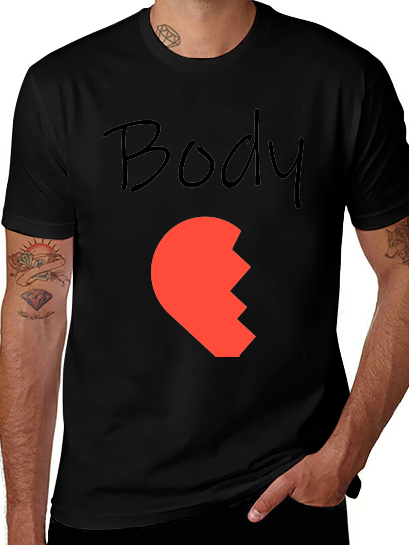 Variant 8 of Body Heart Half Matching Couple's T-Shirt