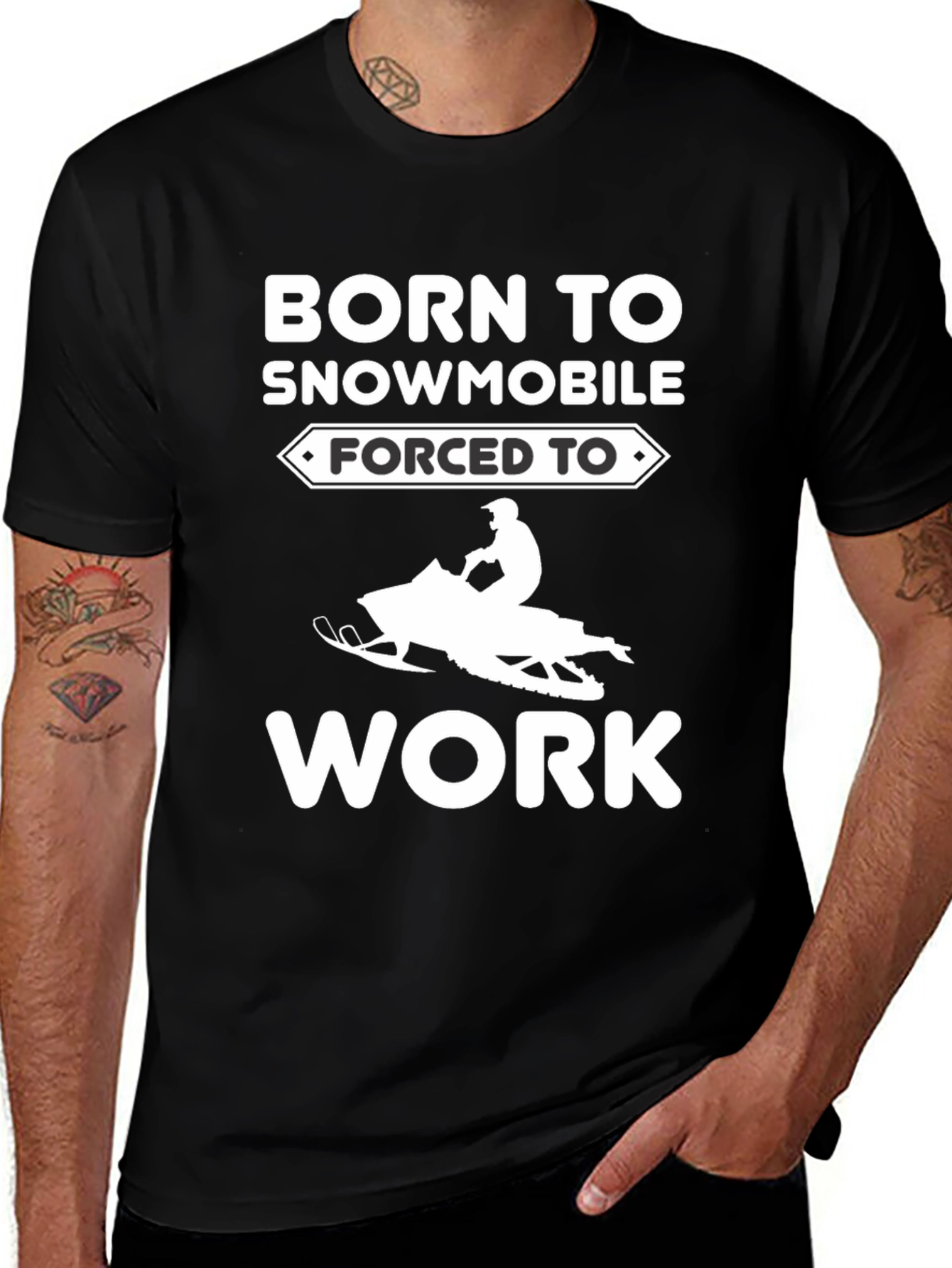 Born To Snowmobile T-Shirt - Black