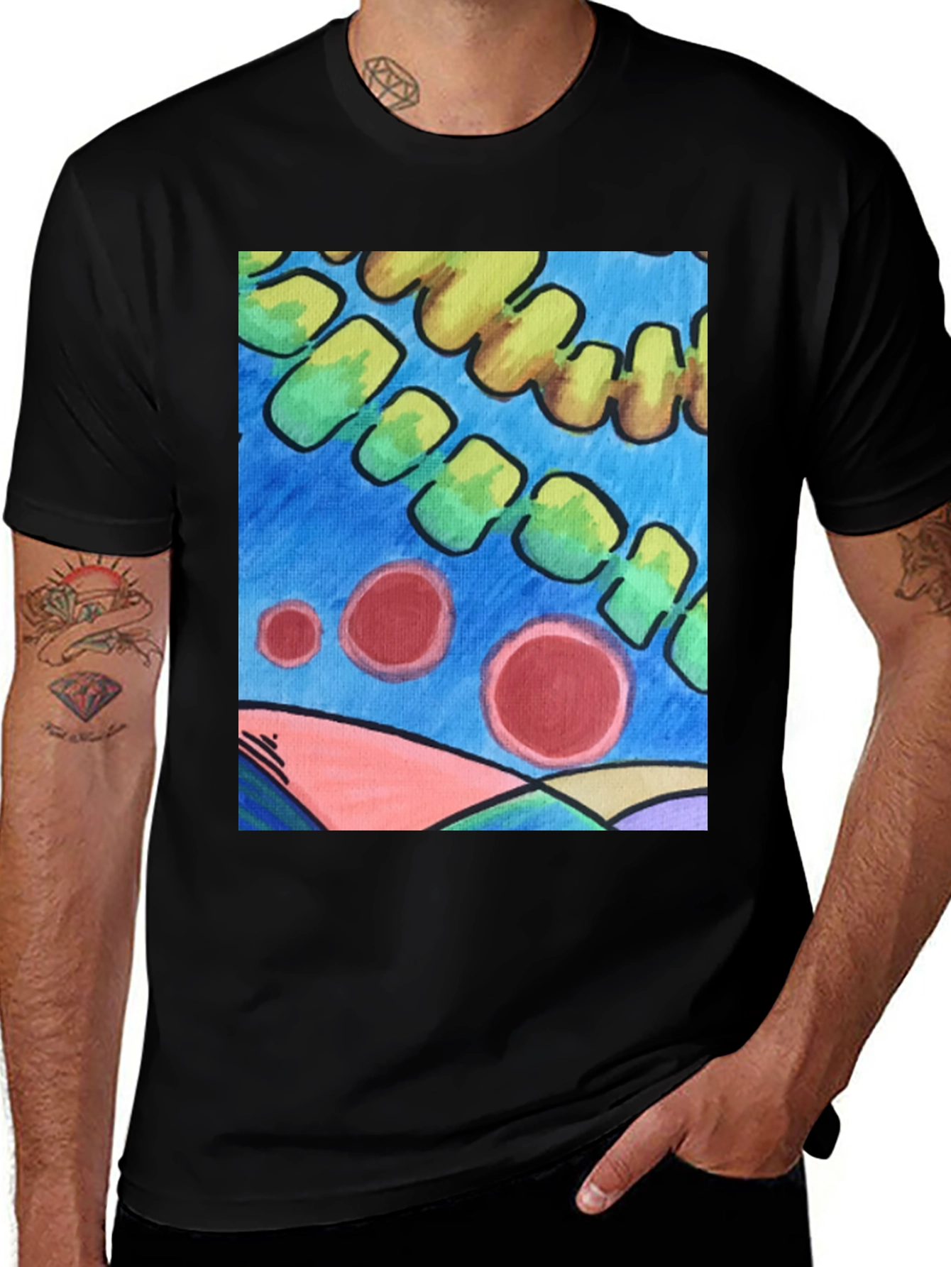 Variant 26 of Abstract Art Graphic Tee - Modern Casual Style