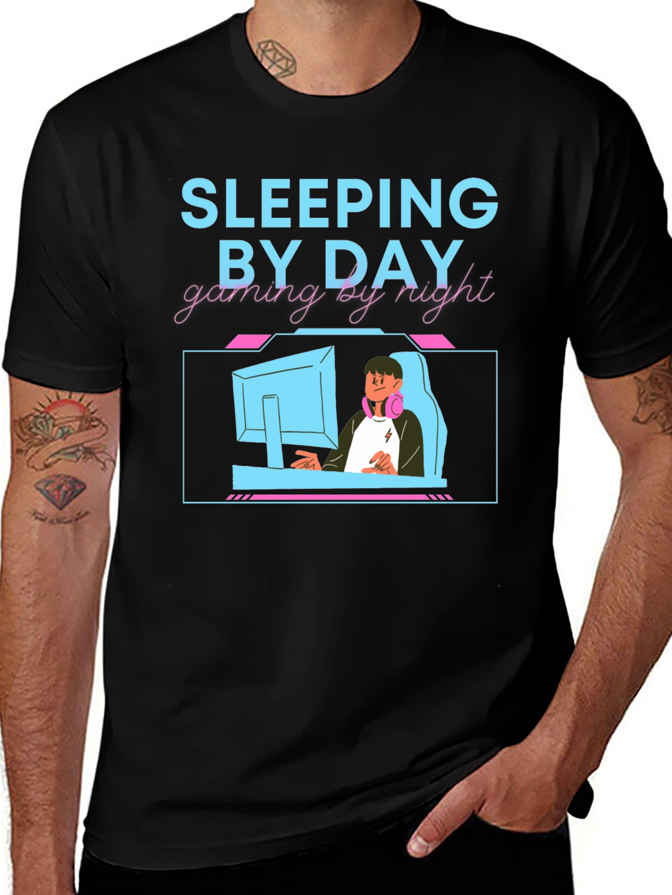 Variant 23 of Sleeping By Day, Gaming By Night T-Shirt