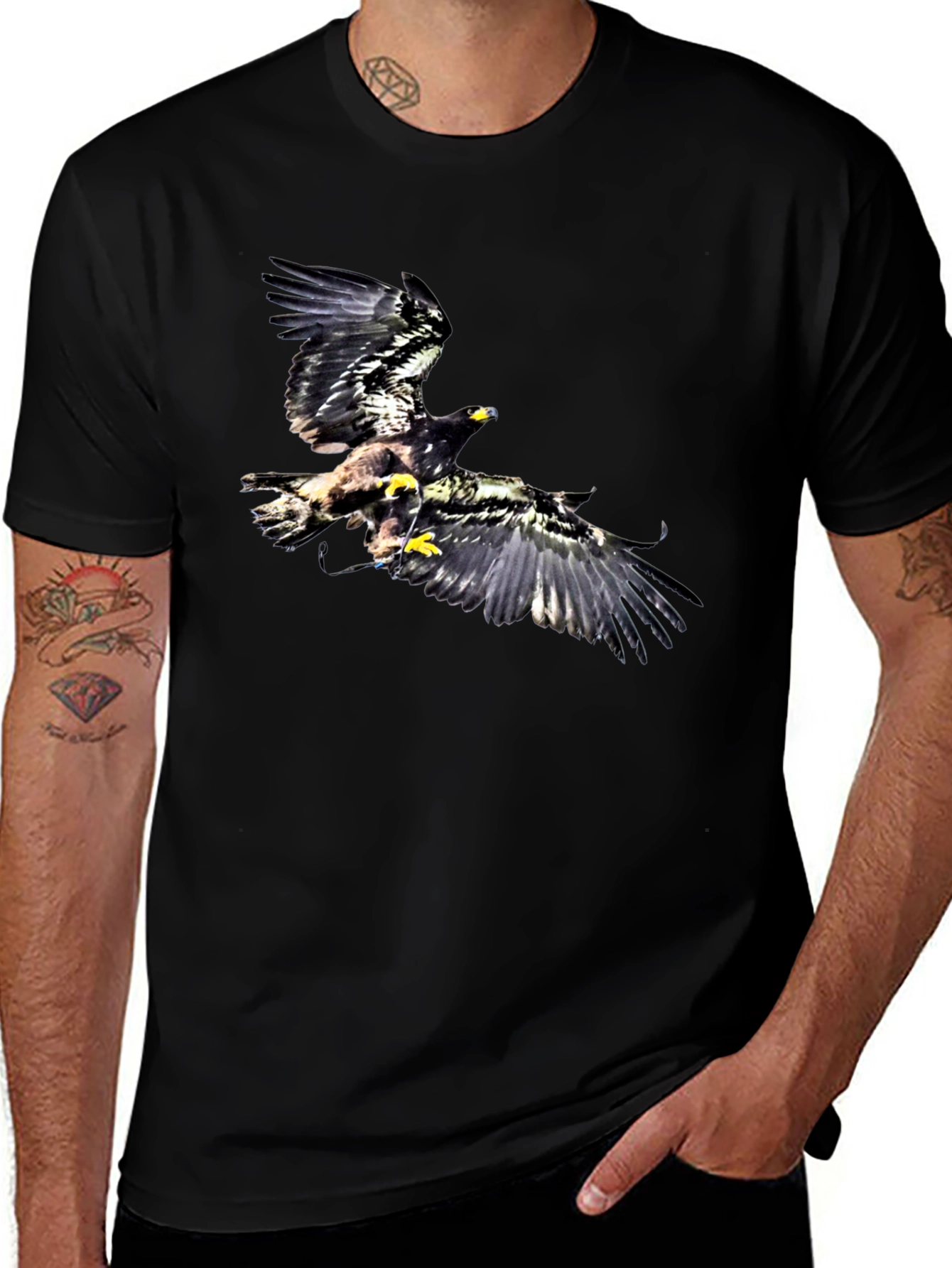 Variant 13 of Men's Black Eagle Graphic Tee