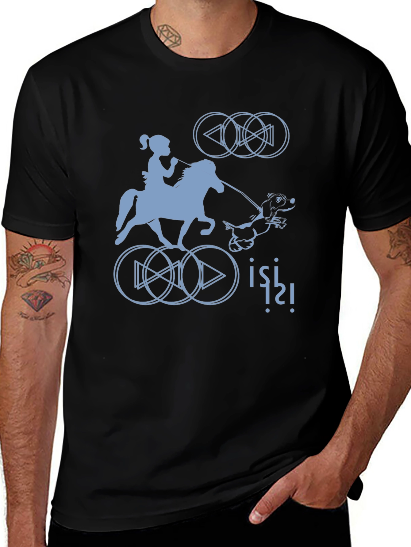 Variant 24 of Quirky Graphic Tee - Horse Rider Design