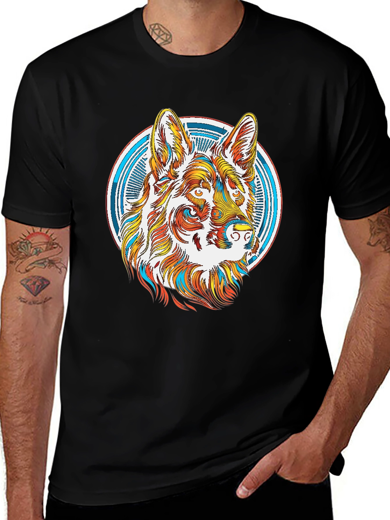 Variant 14 of Dog Graphic T-Shirt - Unique Colorful Design