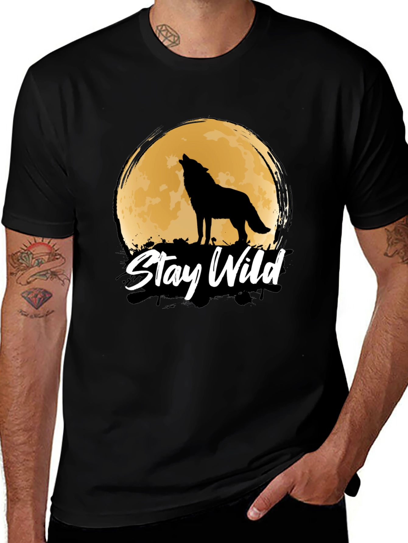 Variant 28 of Stay Wild Wolf Moon Graphic Tee