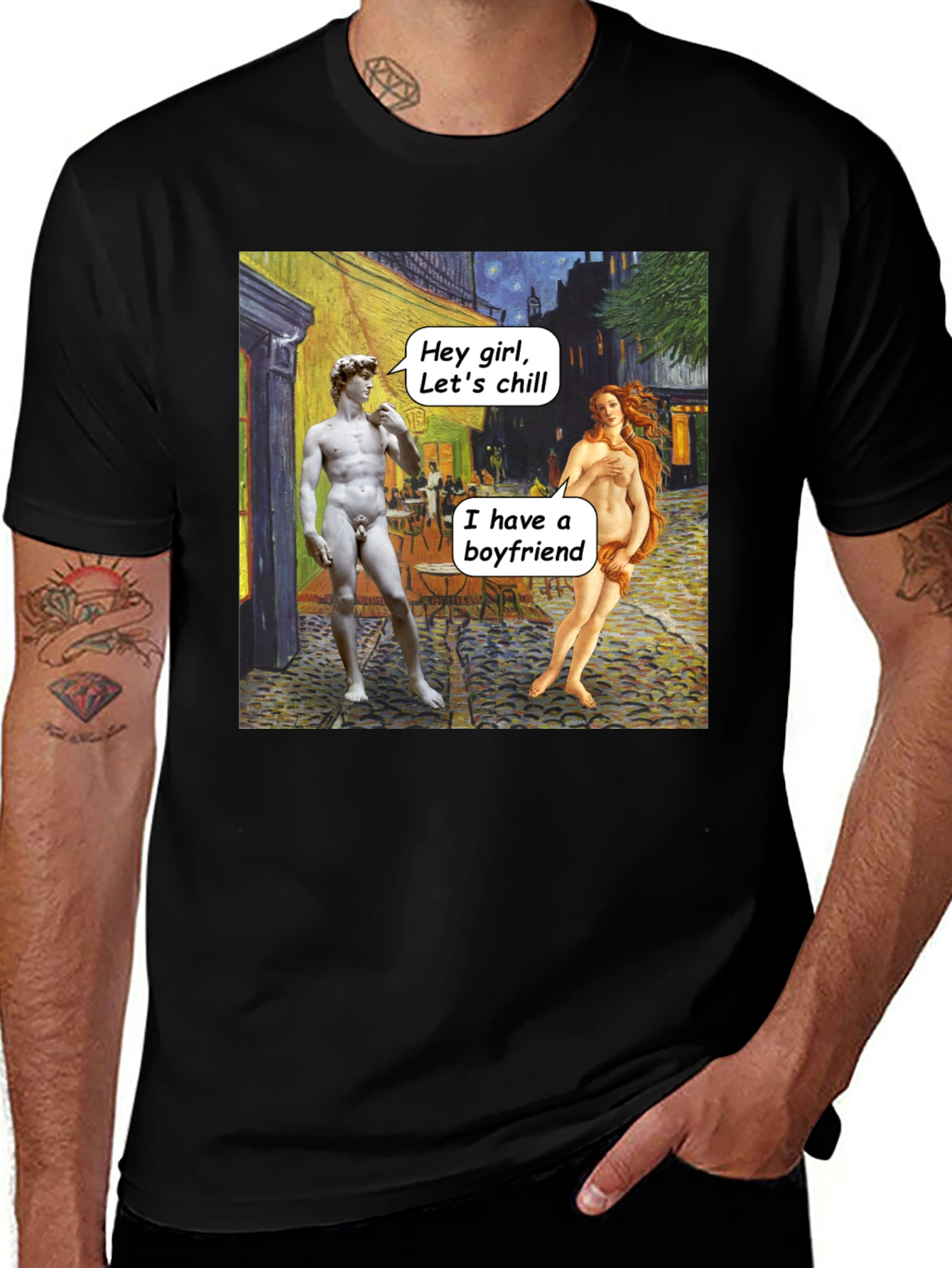 Variant 7 of Artistic T-Shirt: Michelangelo's David & Venus