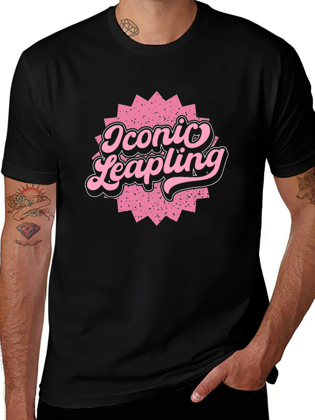 Variant 29 of Iconic Leapling Graphic T-Shirt - Black
