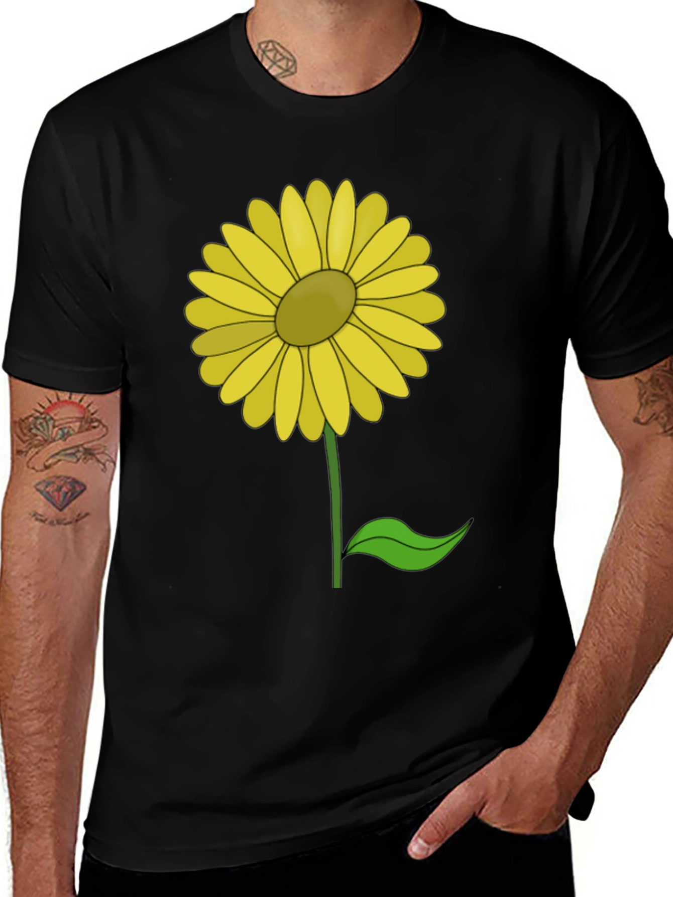 Variant 16 of Sunflower Graphic Print Black T-Shirt