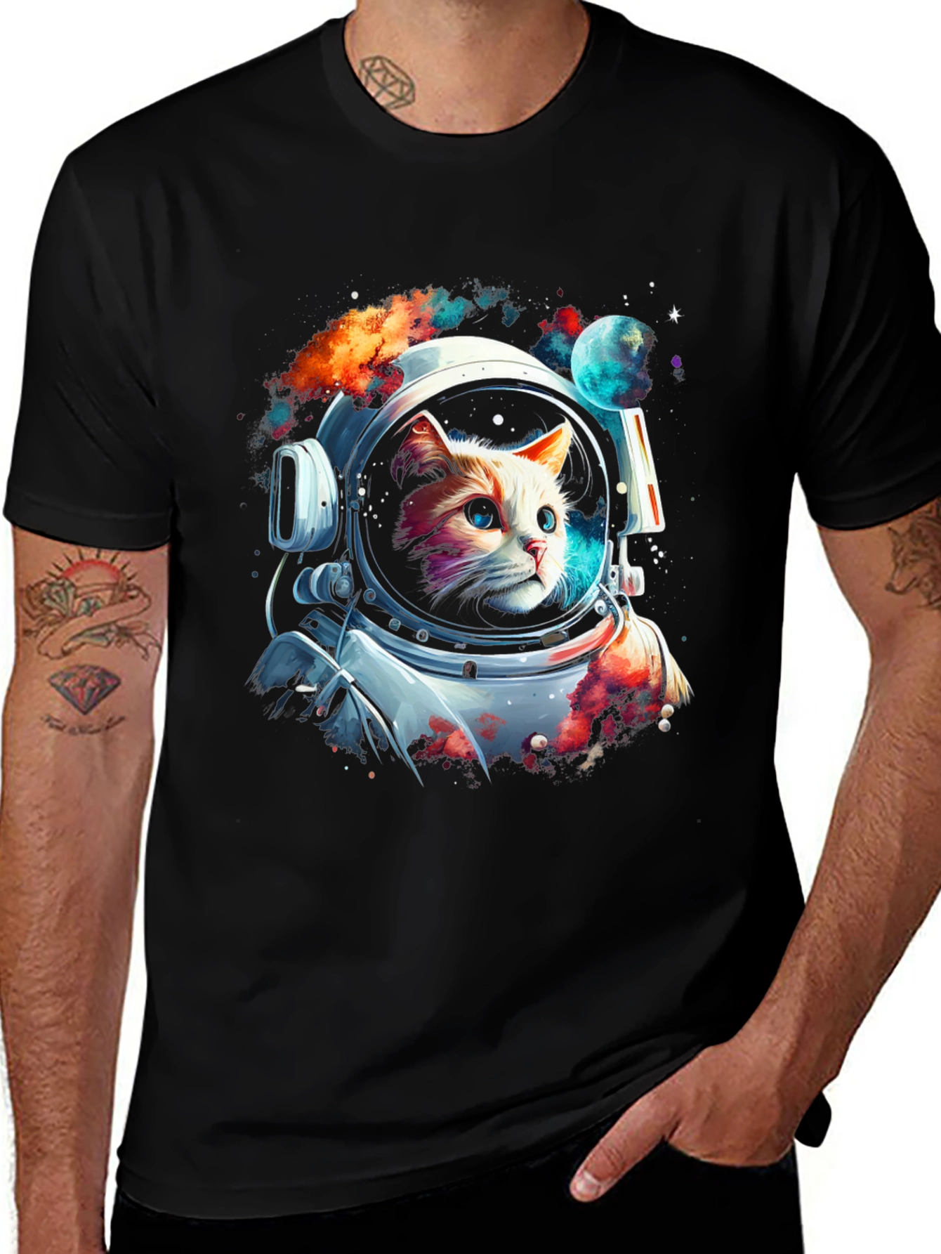 Cosmic Cat Astronaut T-Shirt
