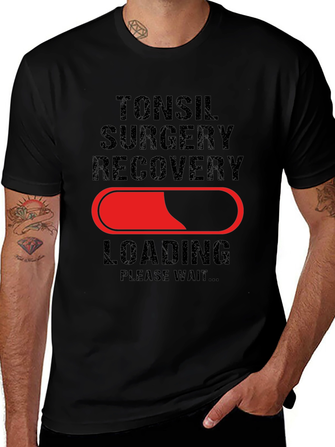 Tonsil Surgery Recovery Loading T-Shirt - Get Well Soon!