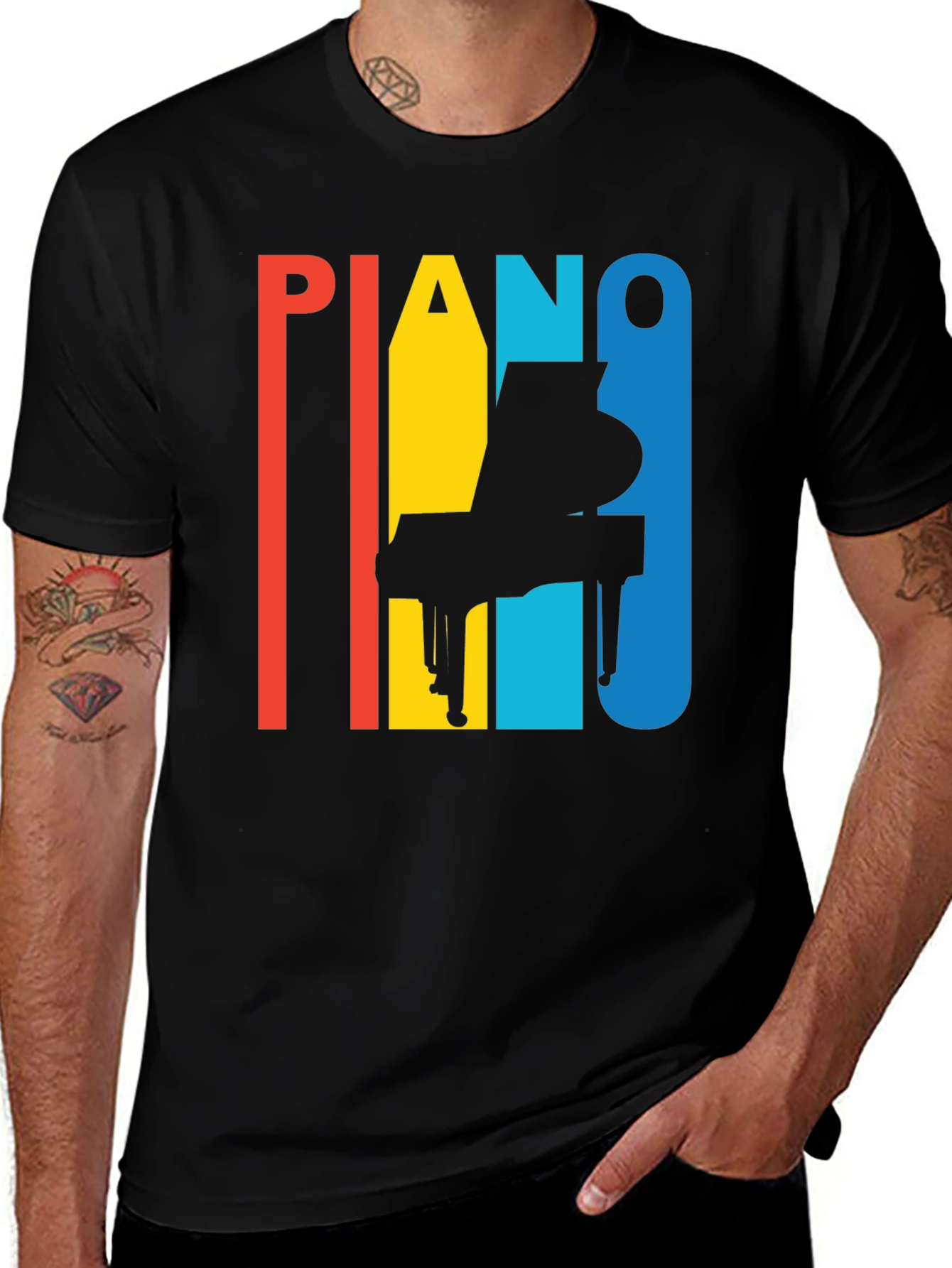 Variant 8 of Piano T-Shirt - Colorful Music Tee