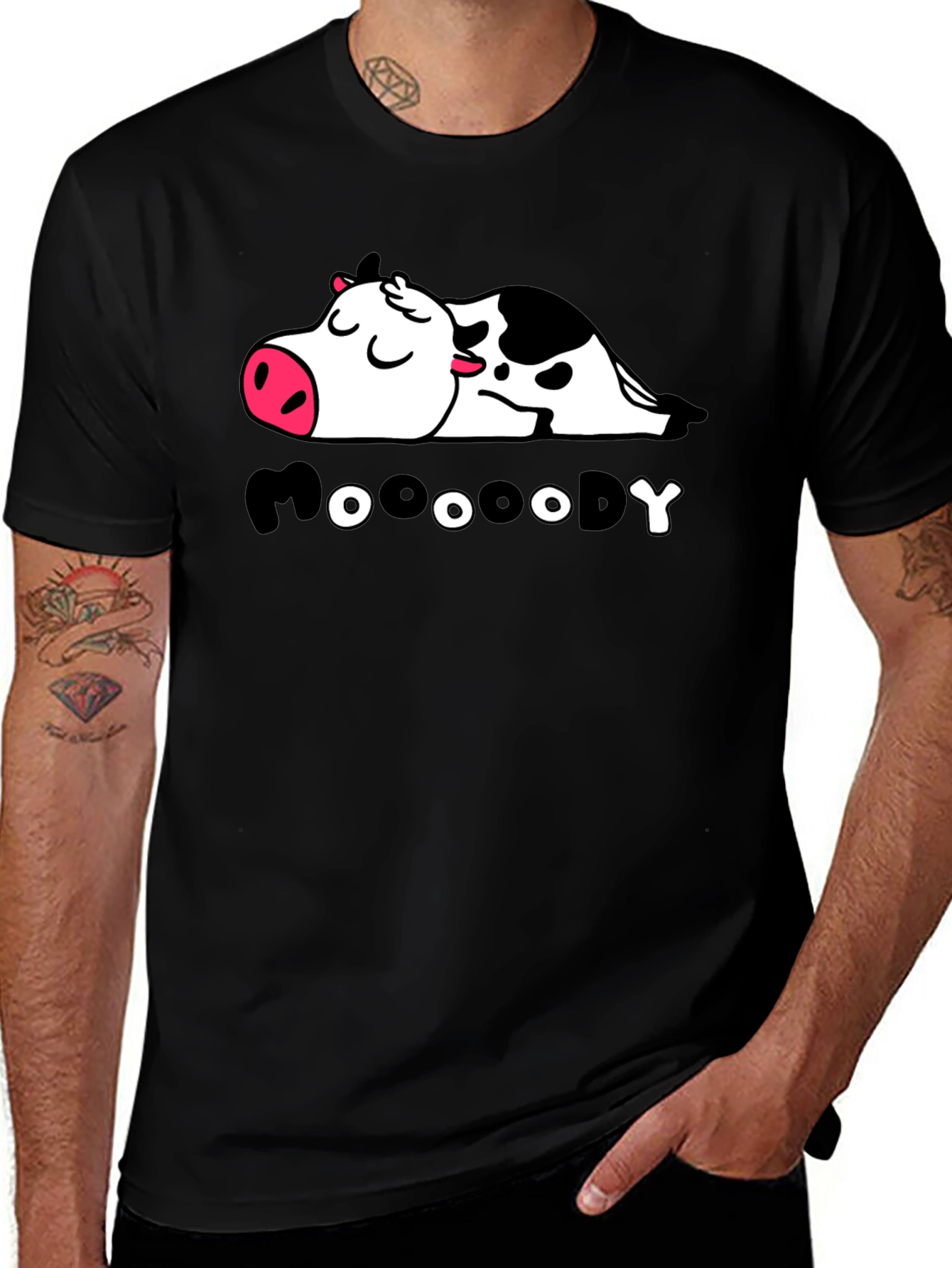 Variant 4 of Moody Cow Graphic T-Shirt - Unisex
