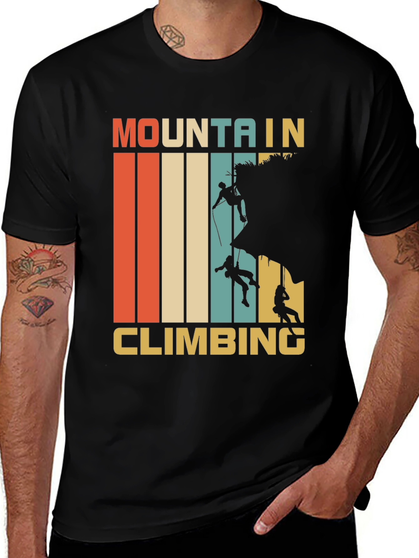 Variant 29 of Mountain Climbing Retro Style Graphic T-Shirt