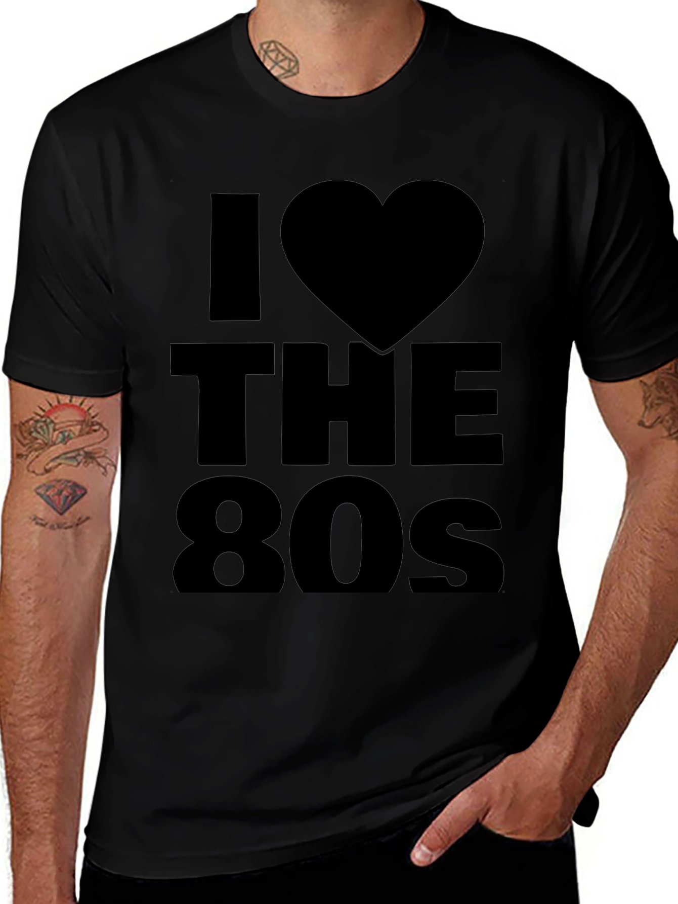 I Love the 80s Black Graphic Tee