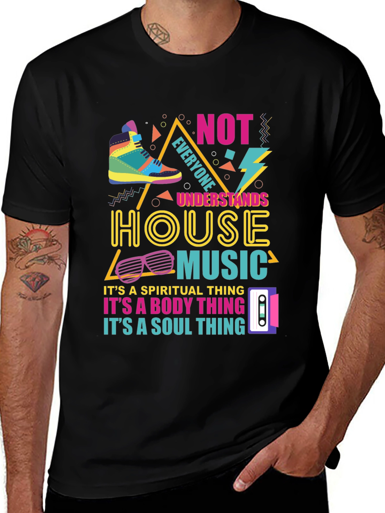 Variant 21 of House Music Graphic Tee - Retro 90s Style
