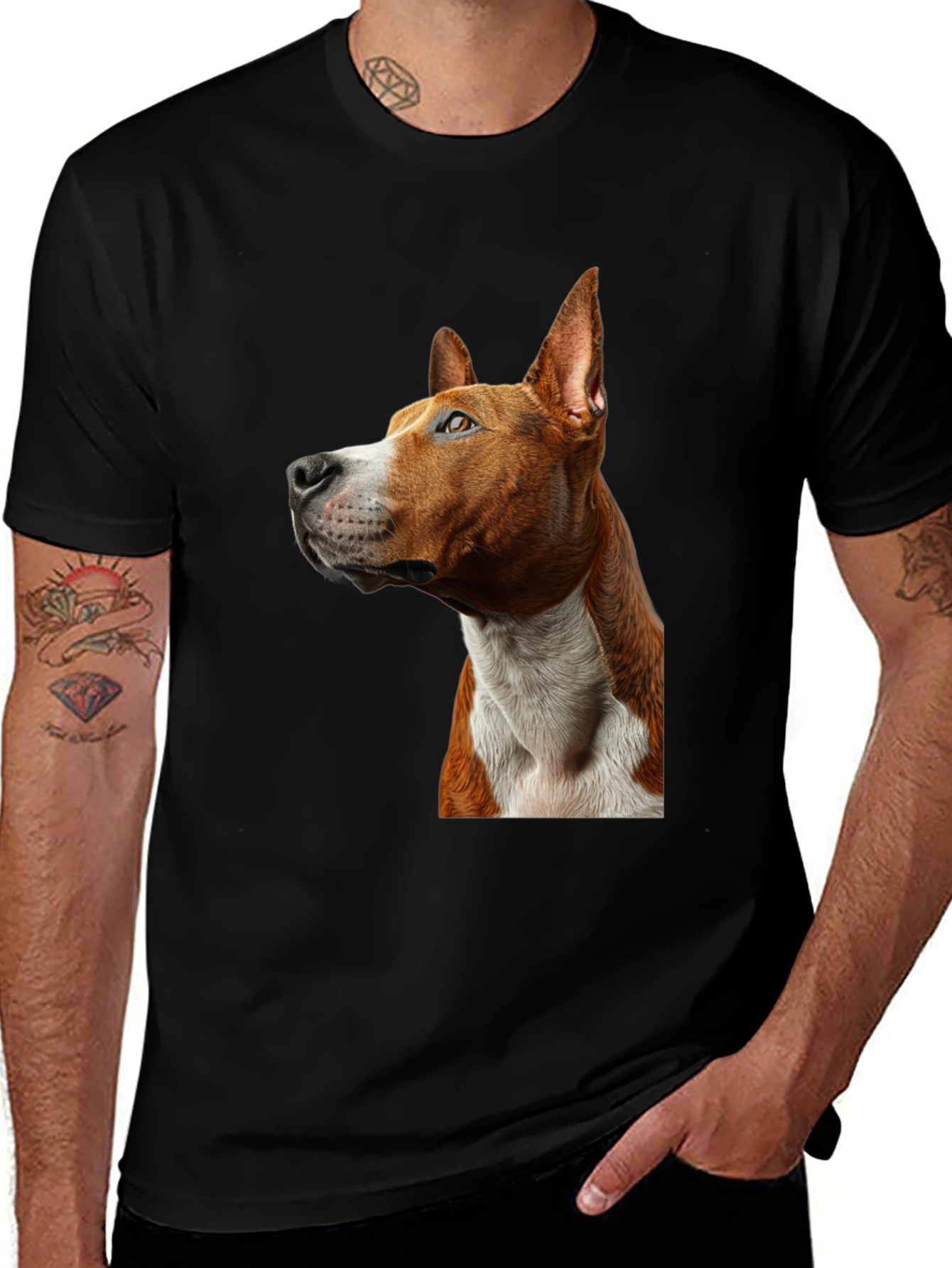 Basenji Dog Graphic Tee - Black Unisex T-Shirt