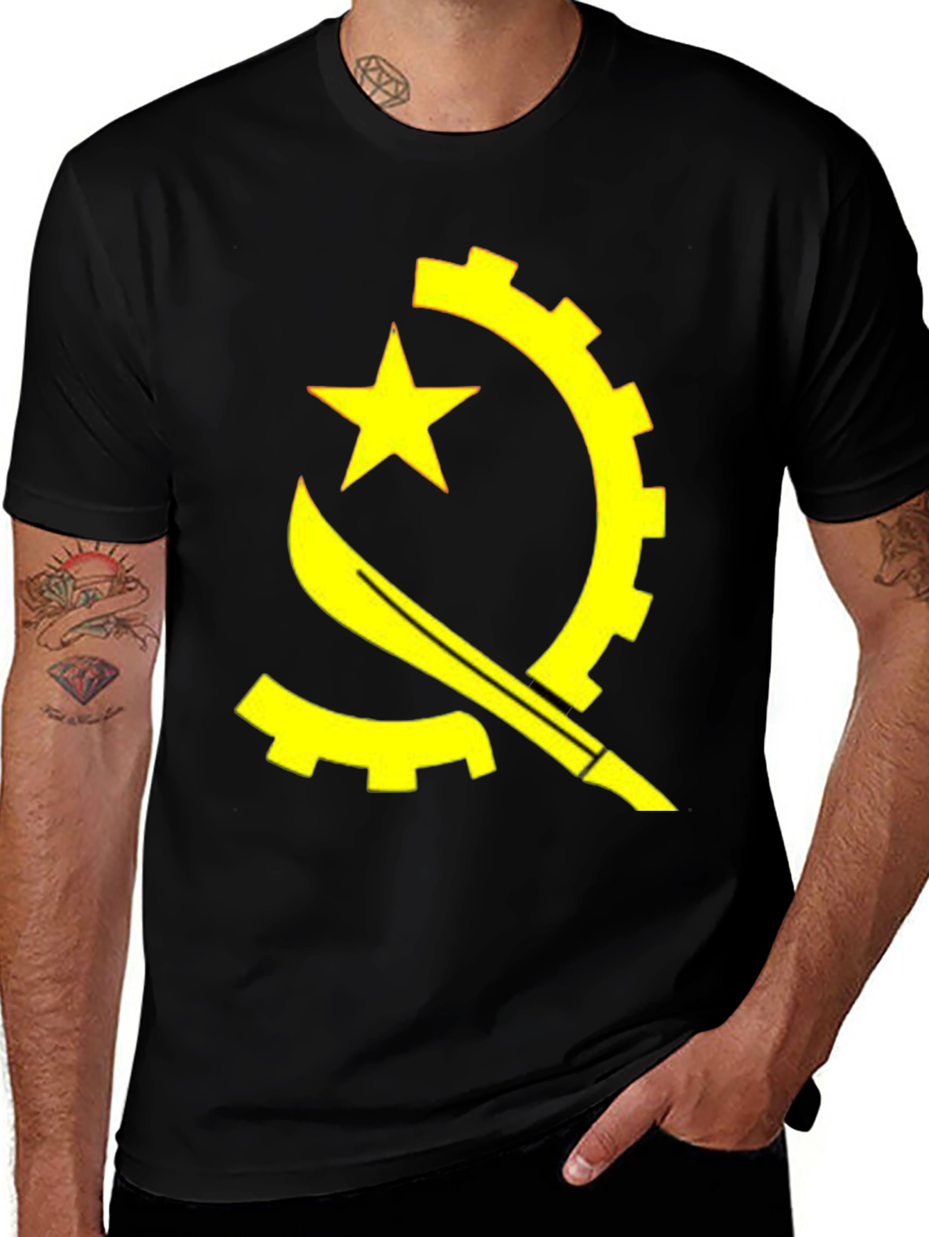 Angola Flag Graphic Tee - Stylish Casual Top