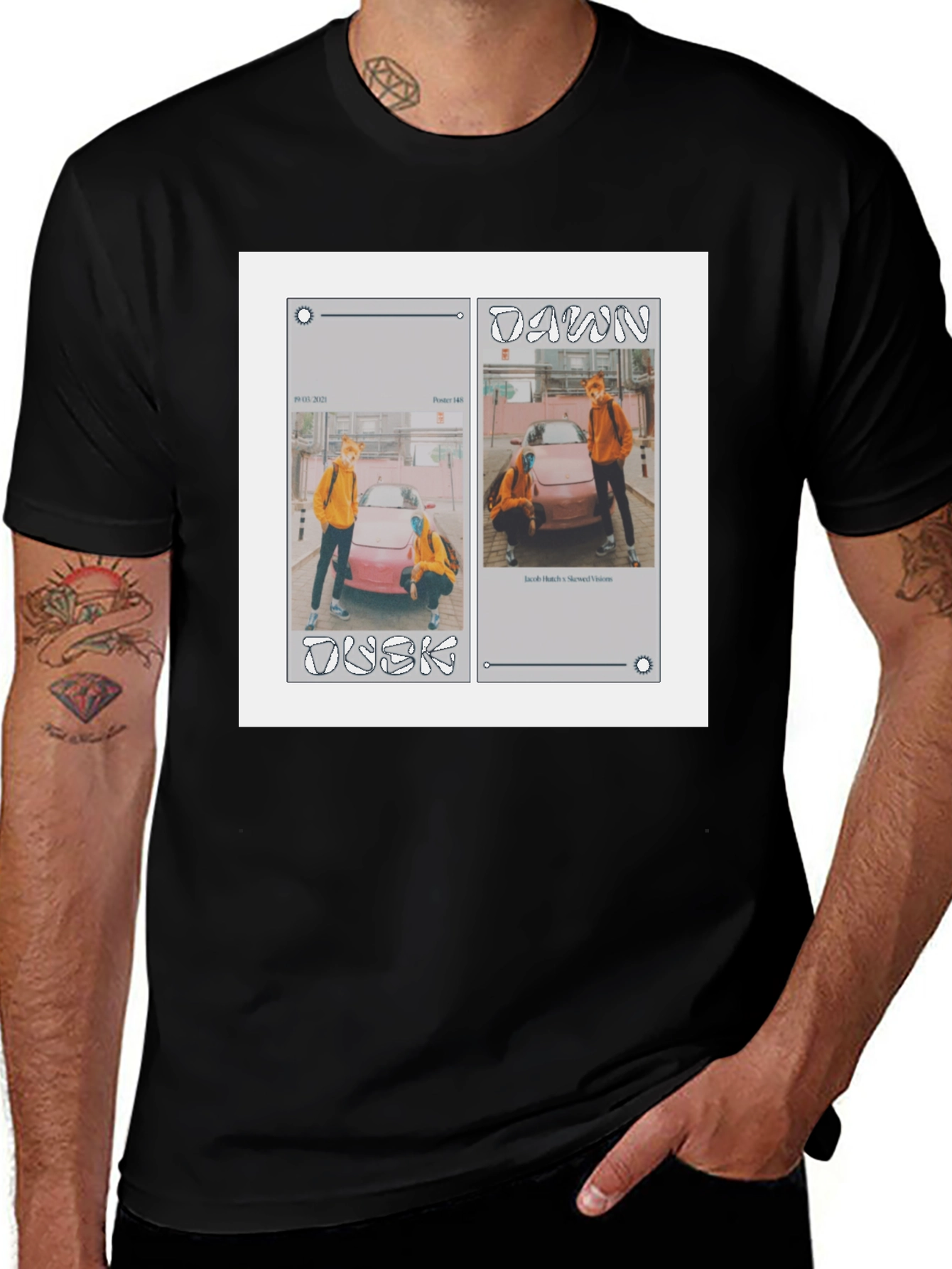 Variant 23 of Dawn & Dusk Graphic Tee - Black