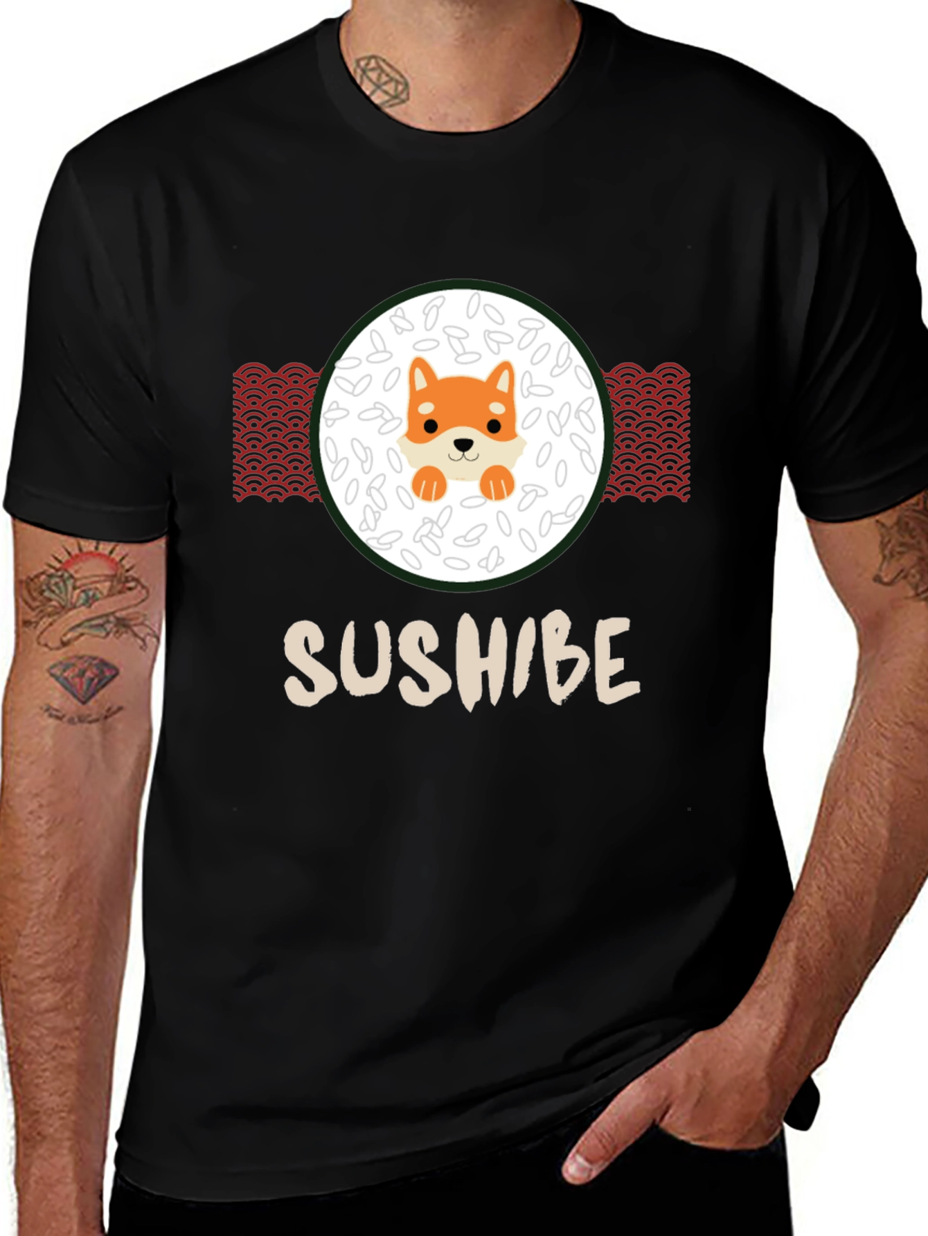 Variant 30 of Sushi Dog Graphic Tee - Cute Shiba Inu Sushi Design