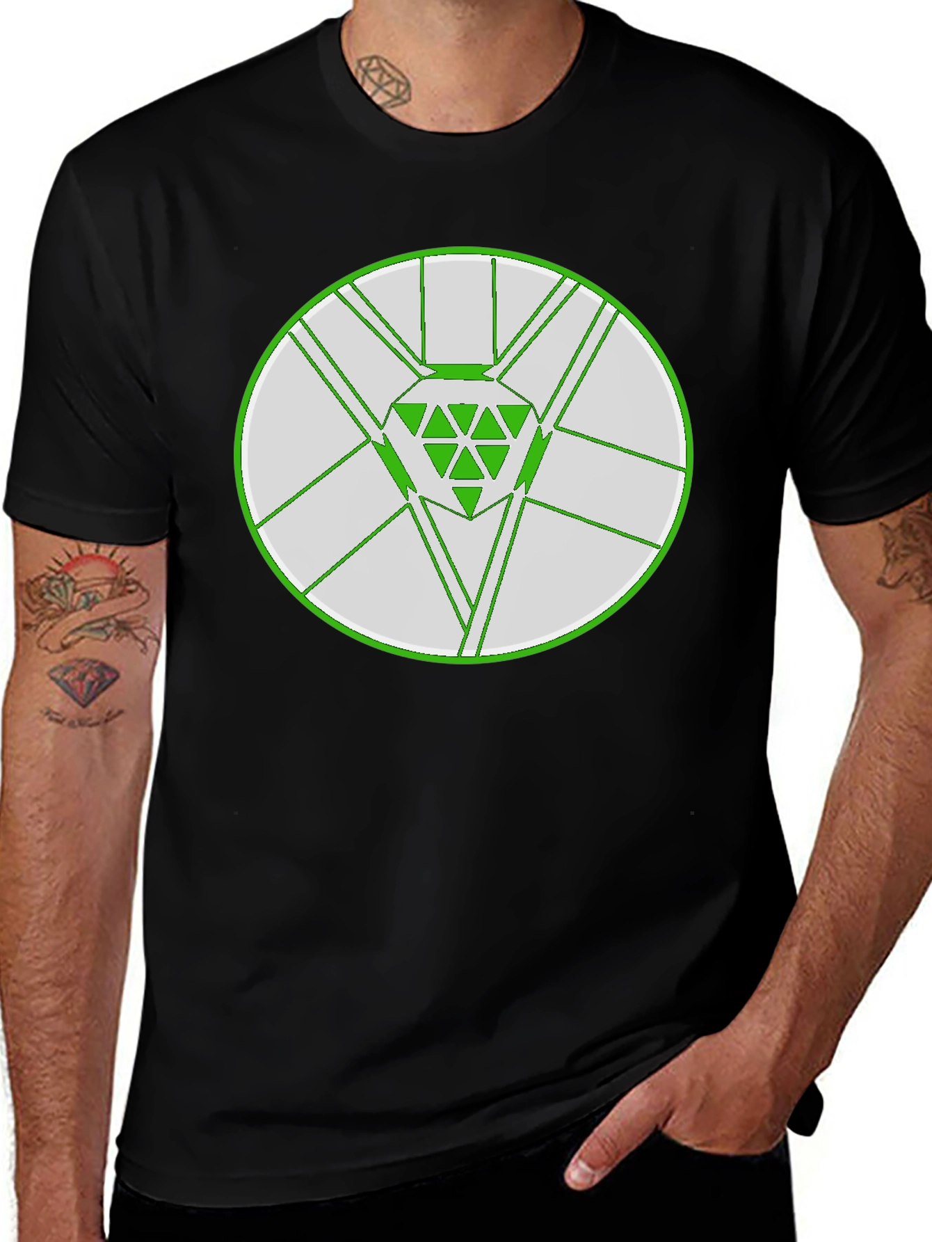 Variant 18 of Geometric Diamond Graphic Tee - Modern Black T-Shirt