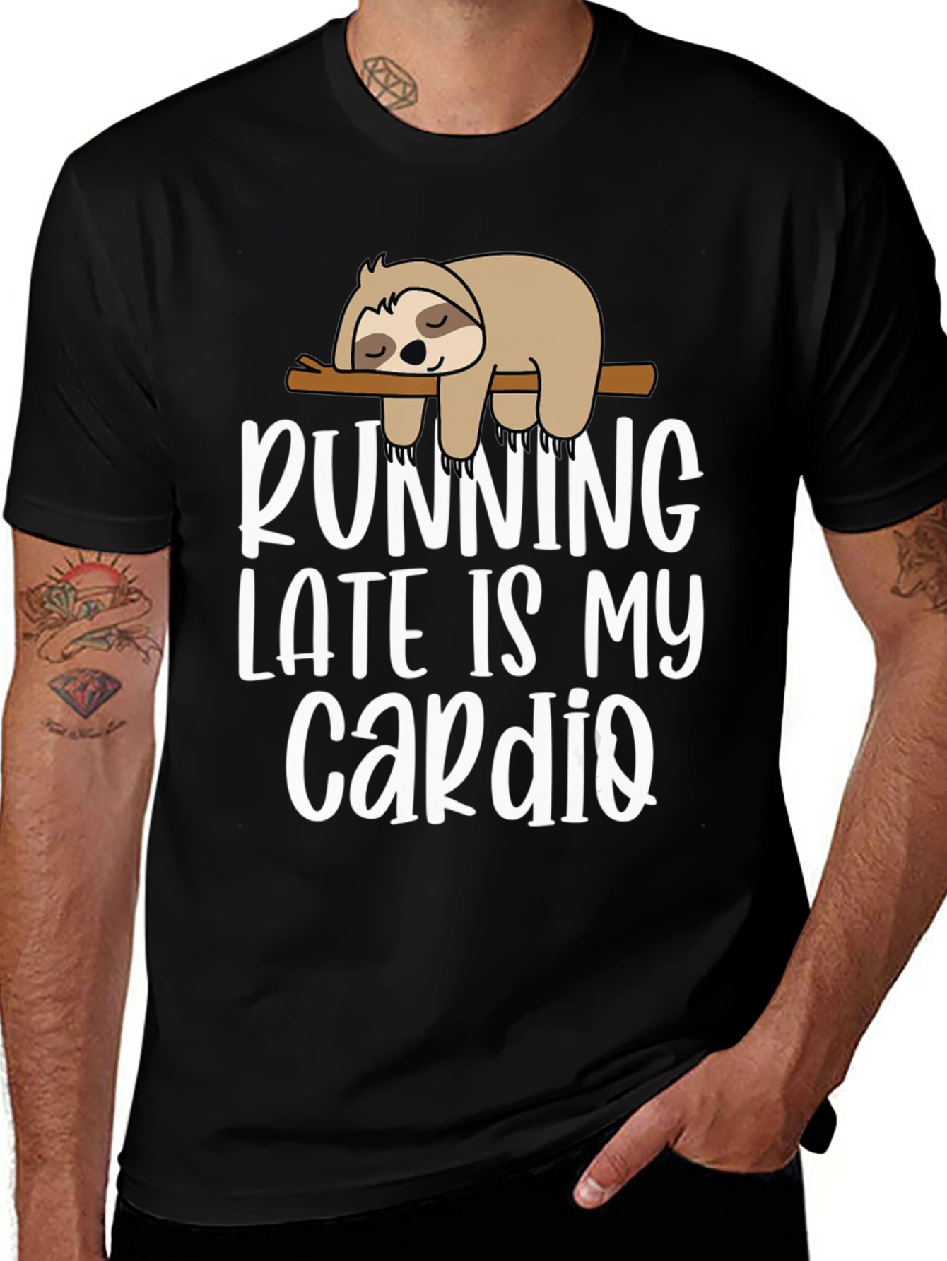 Running Late Sloth T-Shirt - Funny Cardio Tee