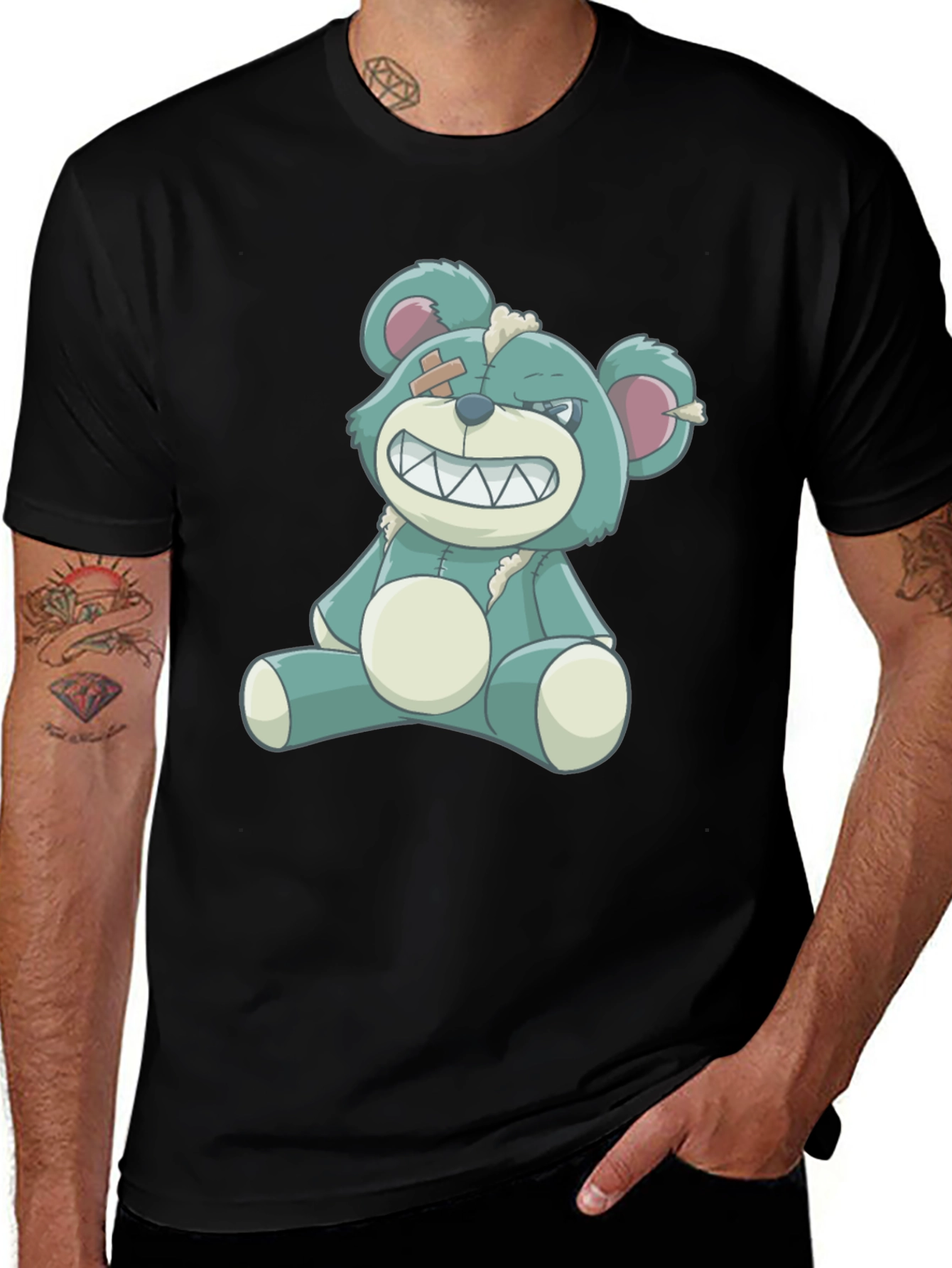 Grin Bear T-Shirt - Black