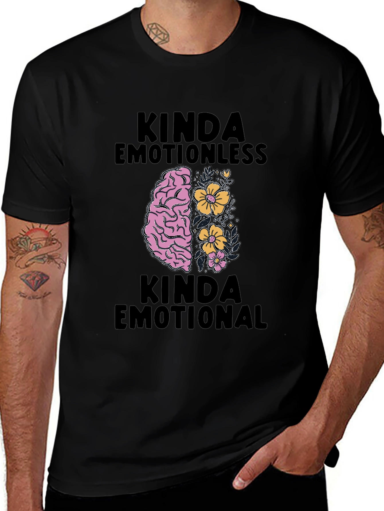 Variant 5 of Kinda Emotional Graphic Tee - Black