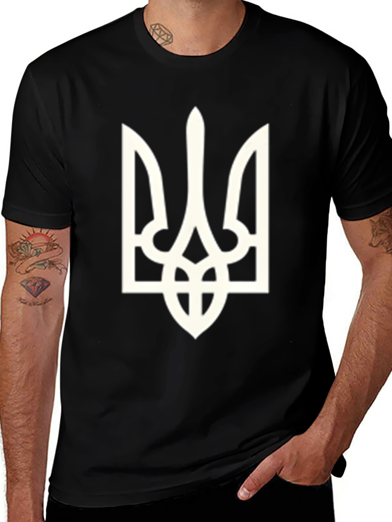 Ukraine Trident Graphic Tee - Stylish Black T-Shirt