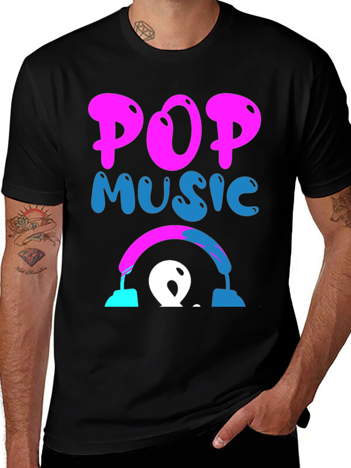 Variant 28 of Pop Music Graphic Tee - Funky Design!